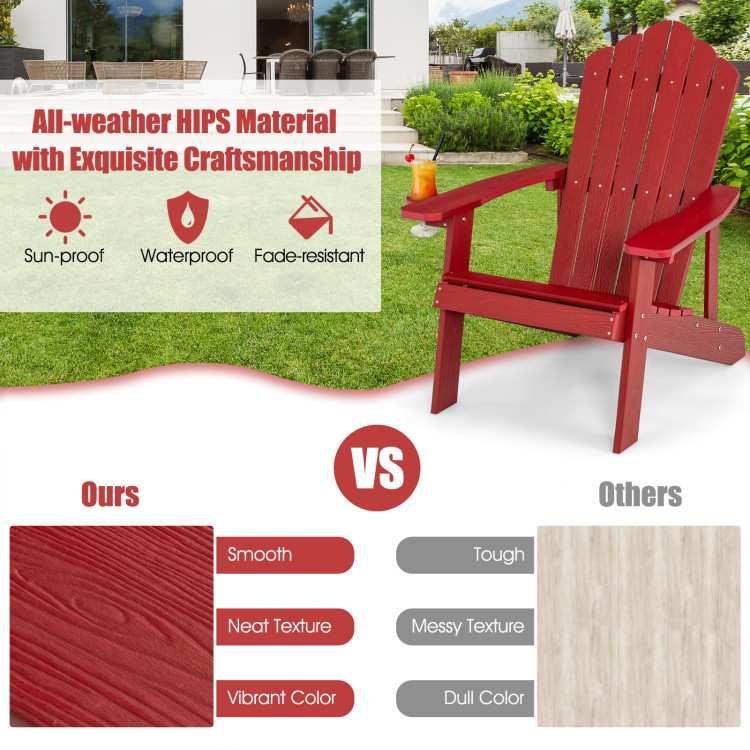 Weather Resistant HIPS Outdoor Adirondack Chair with Cup Holder
