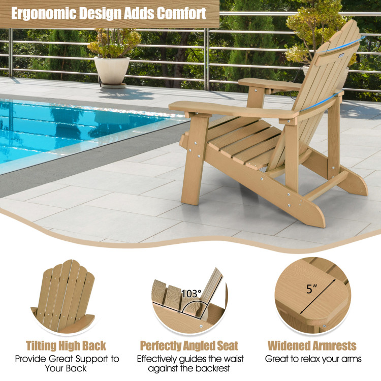 Weather Resistant HIPS Outdoor Adirondack Chair with Cup Holder