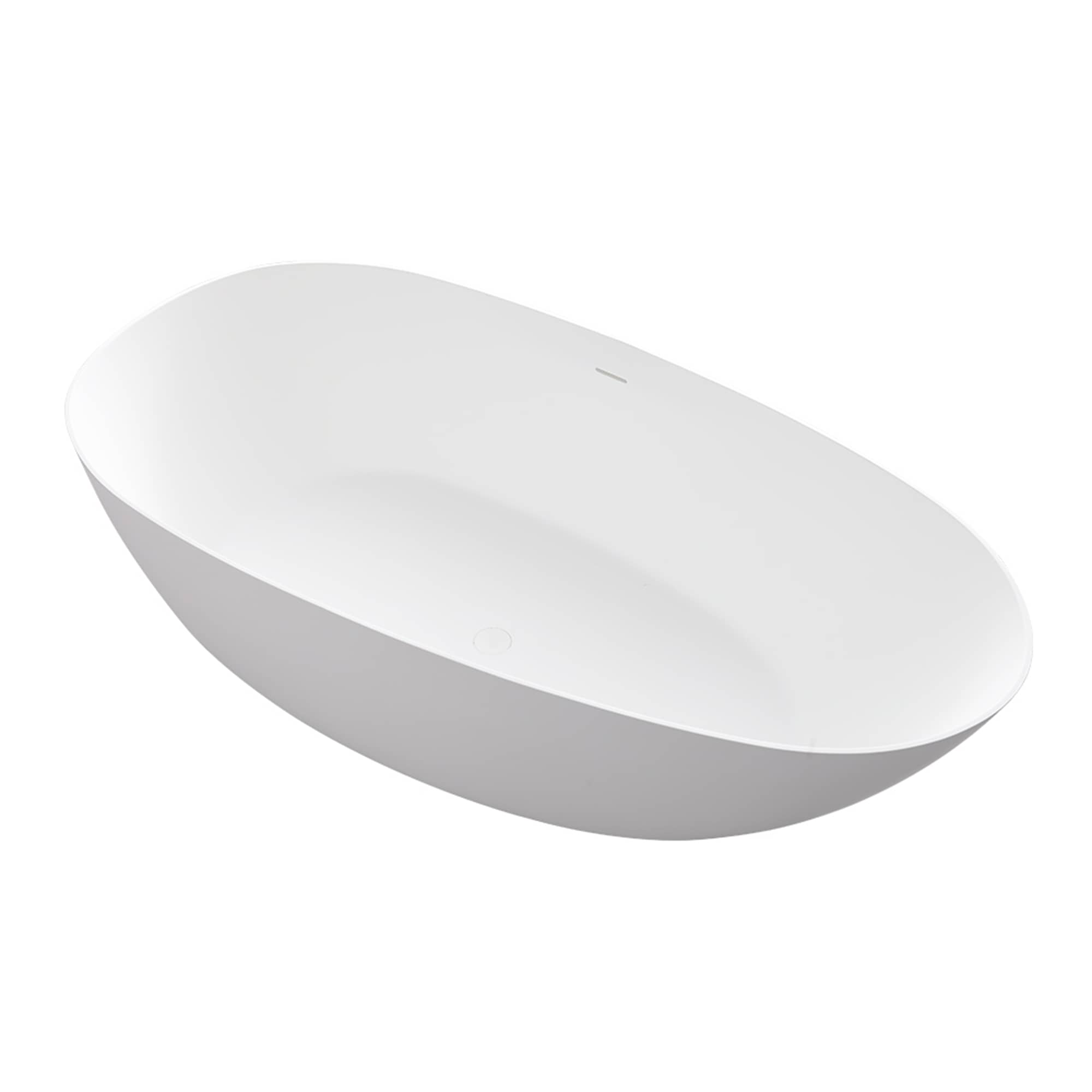  59/63/67/71“ Stone Resin Bathtubs, Contemporary Designs for Oval Shaped Composite Flatbottom Tubs in White, Ultimate Tubs Collection with Free-Standing Design and Durable Material Base