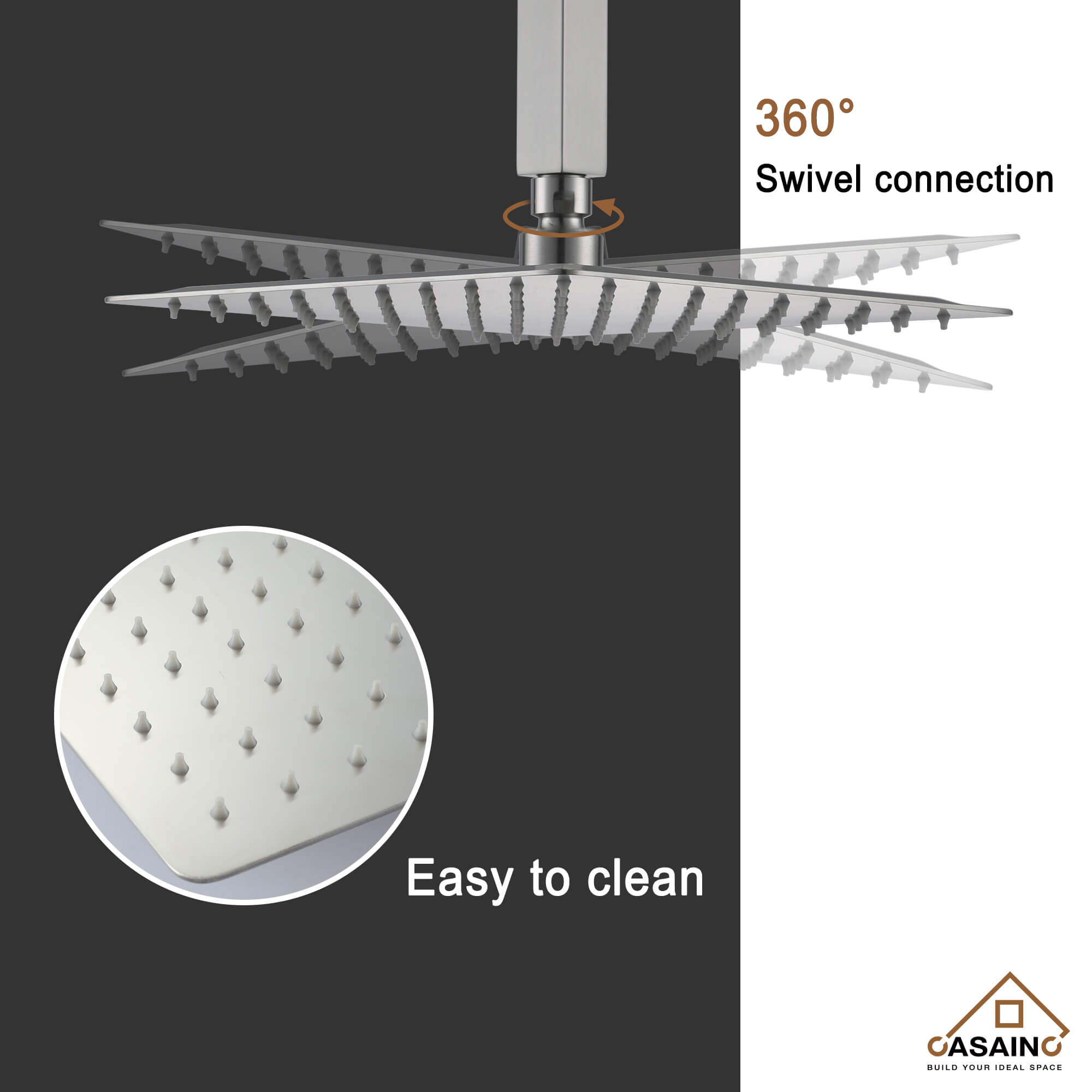 CASAINC Shower System with Cascading Tub Filler