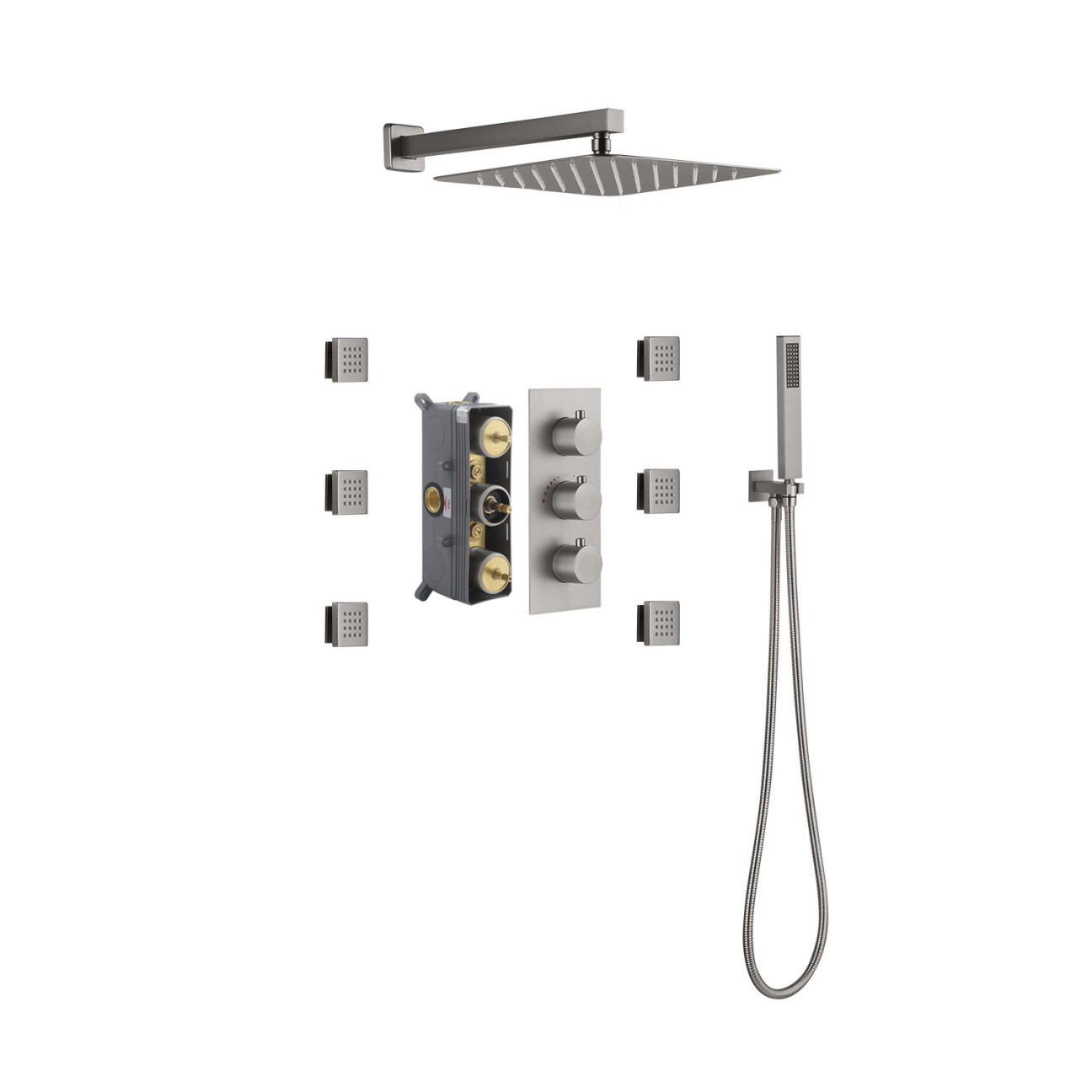 CASAINC 3 Way Thermostatic Complete Shower System with Roughin Valve