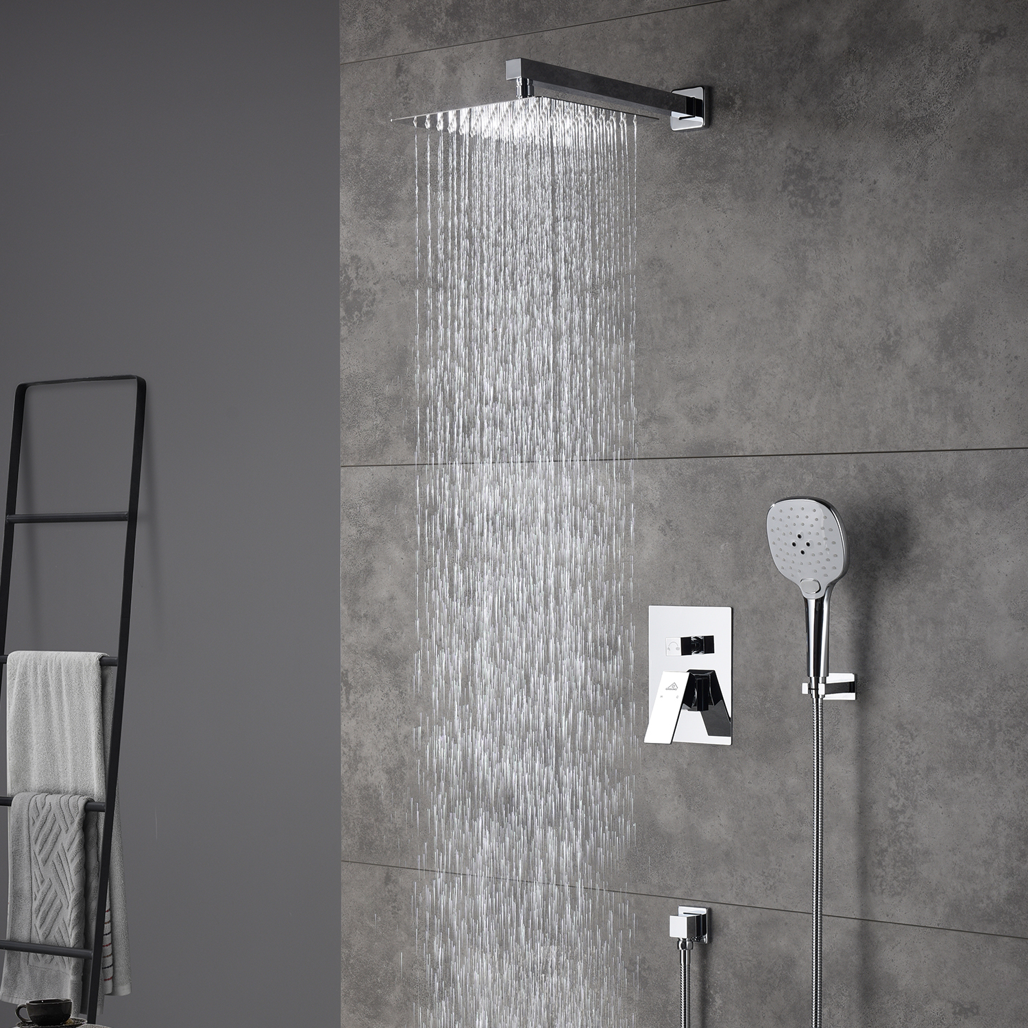 Casainc 2 Function 10" Wall Mounted Dual Shower Heads Shower System In Chrome-CASAINC