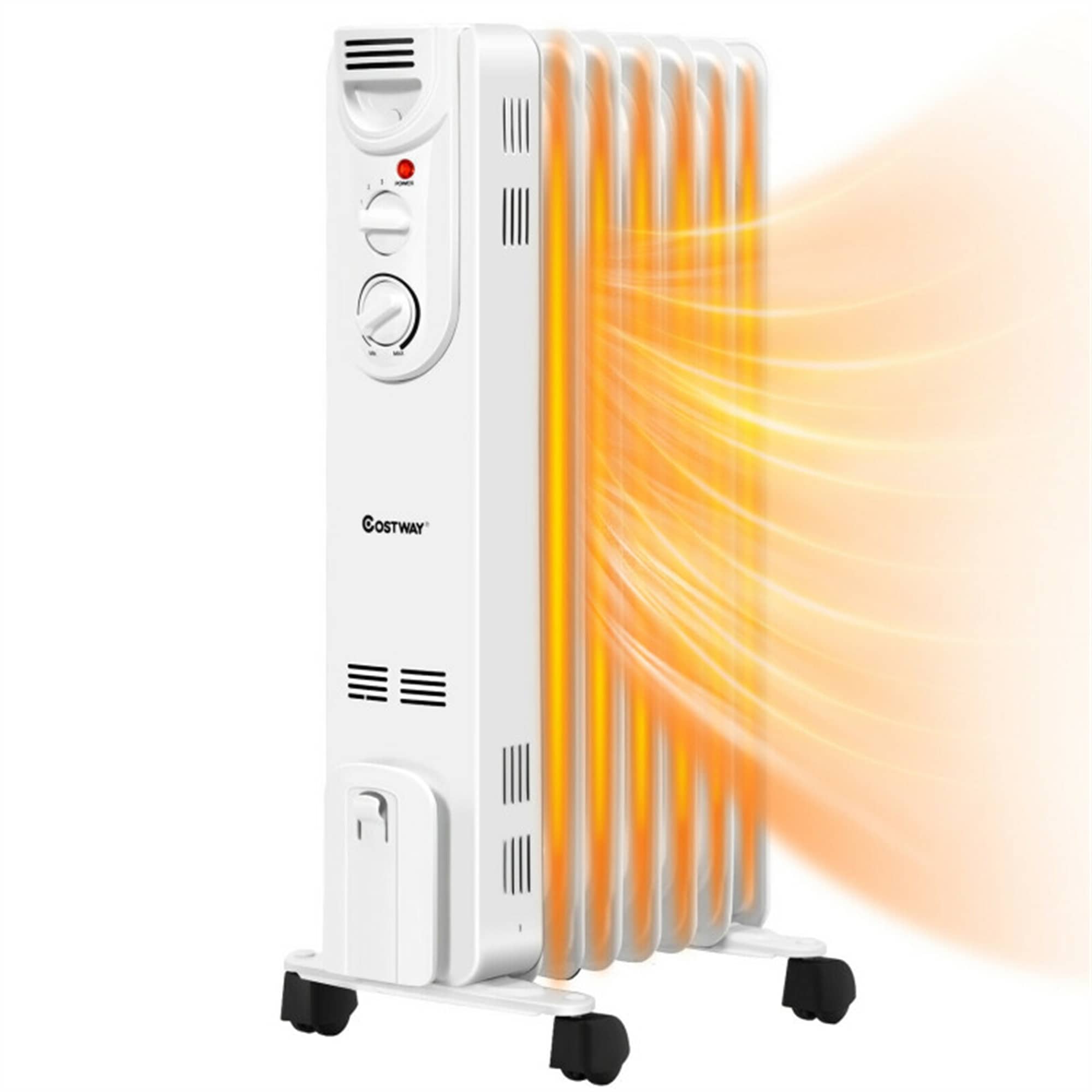 CASAINC 1500W Electric Oil Heater with 3 Heat Settings and Safe Protection