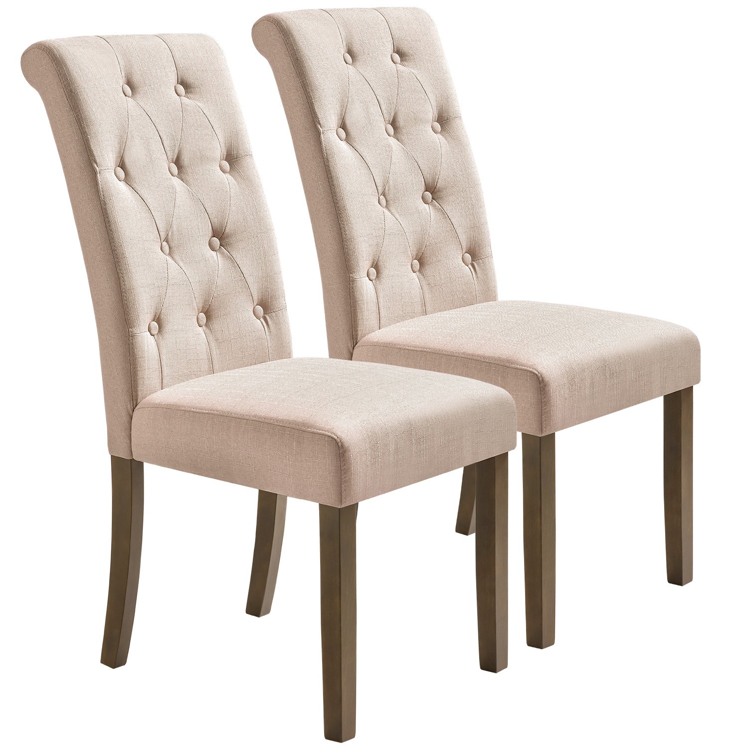 Aristocratic Style Dining Chair Noble and Elegant Solid Wood Tufted Dining Chair Dining Room Set (Set of 2)-CASAINC