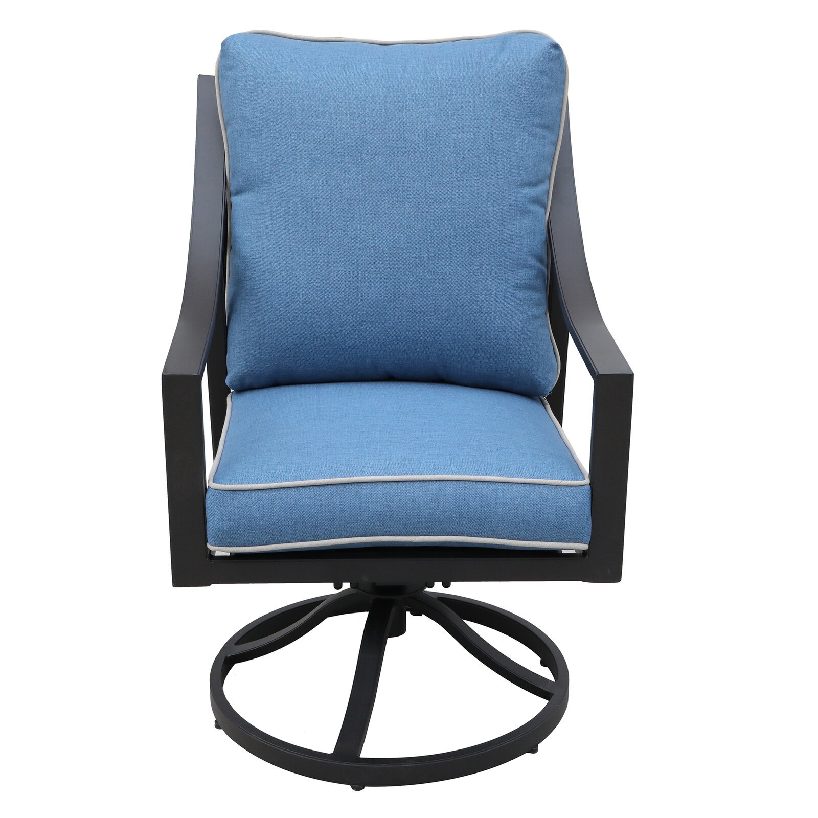 Outdoor Patio Aluminium Frame Dining Swivel Rocker Chair With Cushion-CASAINC