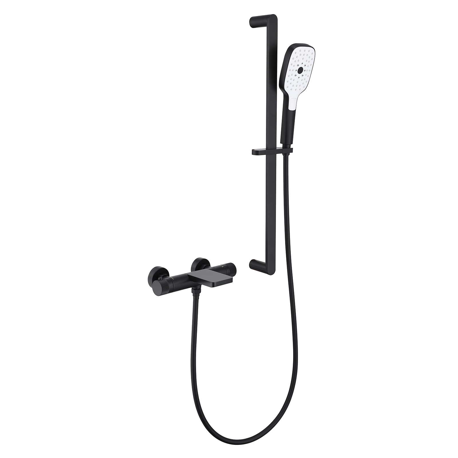 Casainc Bathtub Faucet Set with 1.5 GPM Handheld Shower and Adjustable Slide Bar (Matte Black)-CASAINC