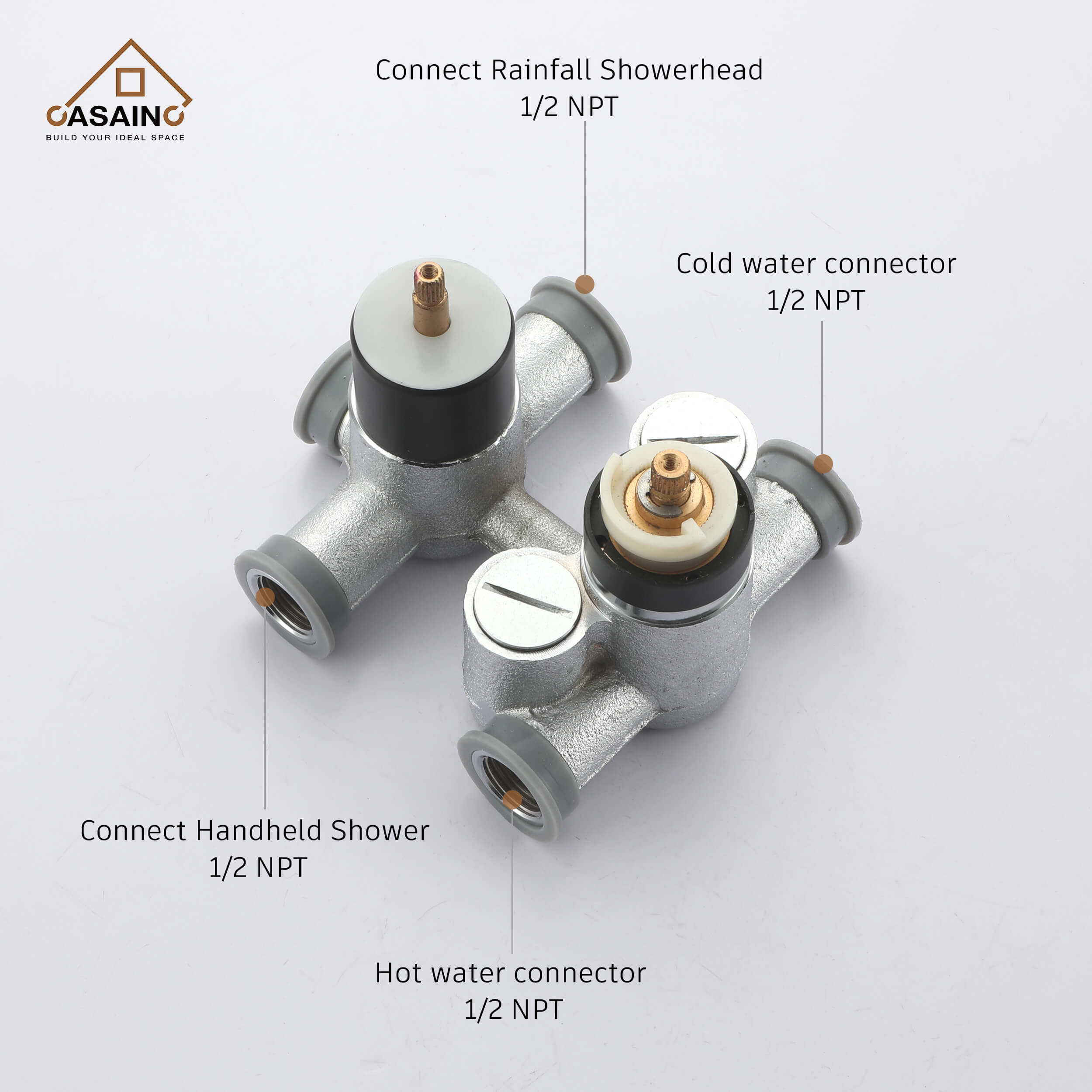 CASAINC Matte Black Wall Mounted Bathroom Shower Faucet Set