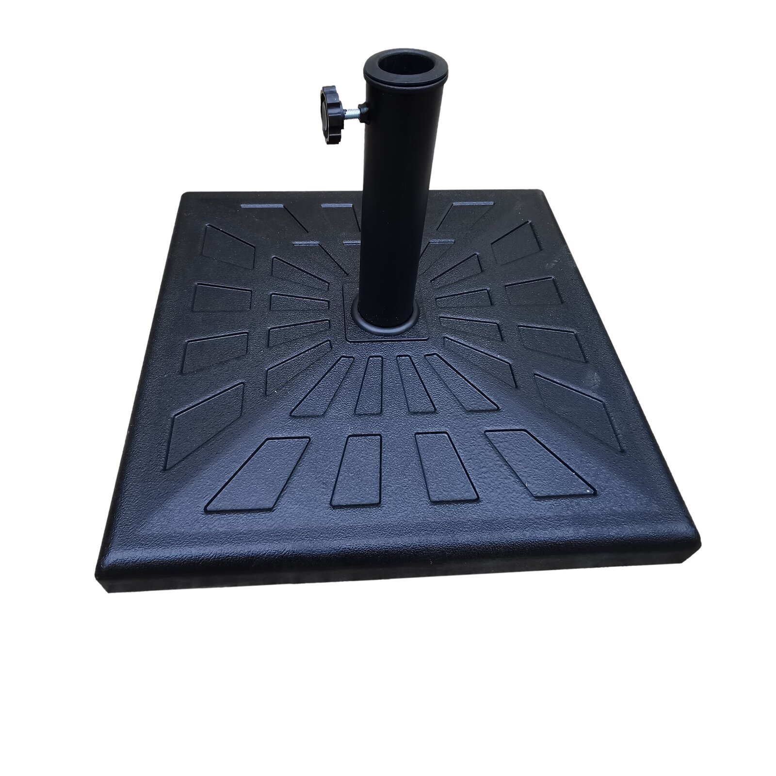 21" x 21" Patio Resin Square Umbrella Base In Gunmetal CASAINC