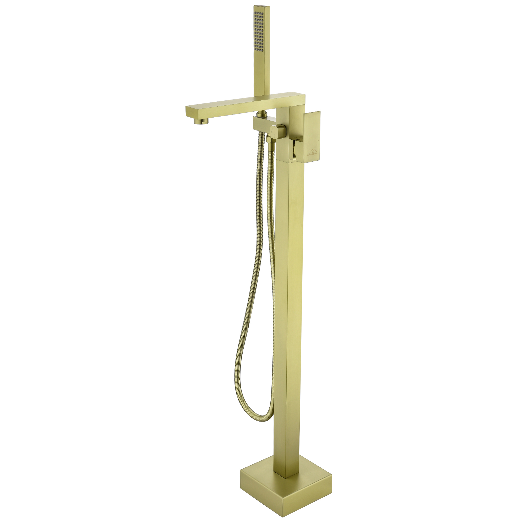 Casainc Freestanding 1-Handle Bathtub Faucet with Handheld Shower (Brushed Gold)-CASAINC