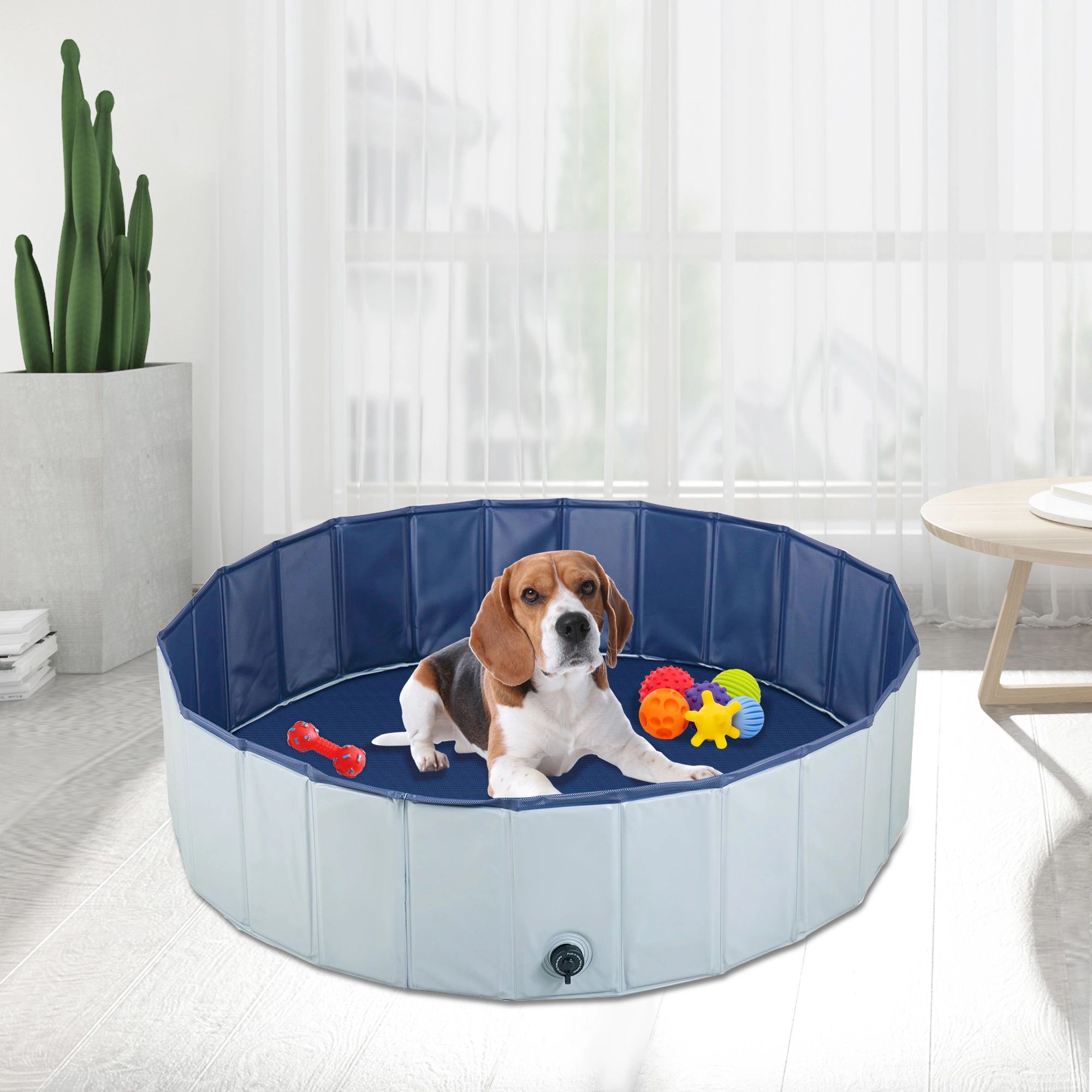 Foldable Pet Bath Pool, Collapsible Dog Bathing Tub, Kiddie and Toy Pool for Dogs Cats and Kids-CASAINC