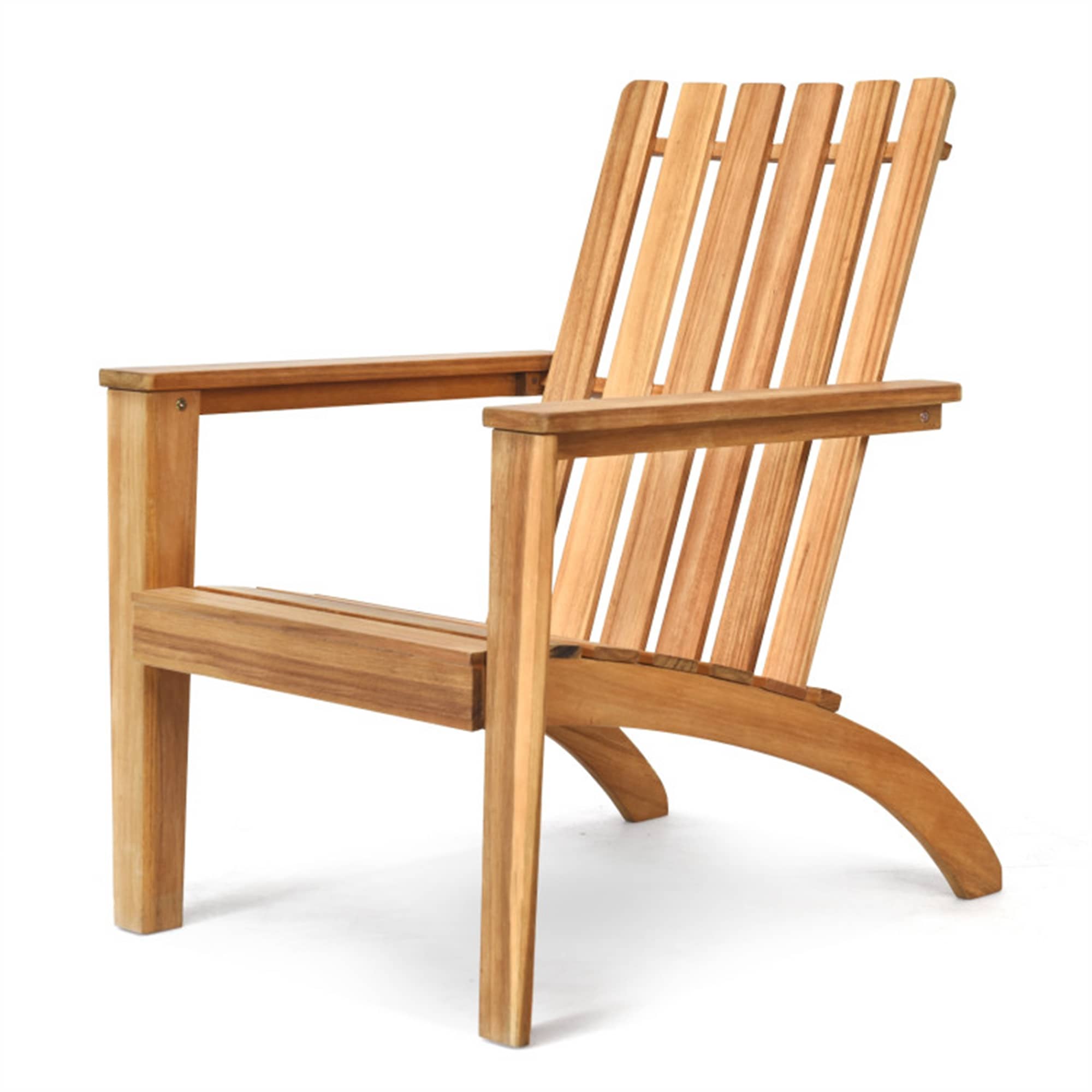 Outdoor Durable Patio Acacia Wood Adirondack Lounge Armchair CASAINC