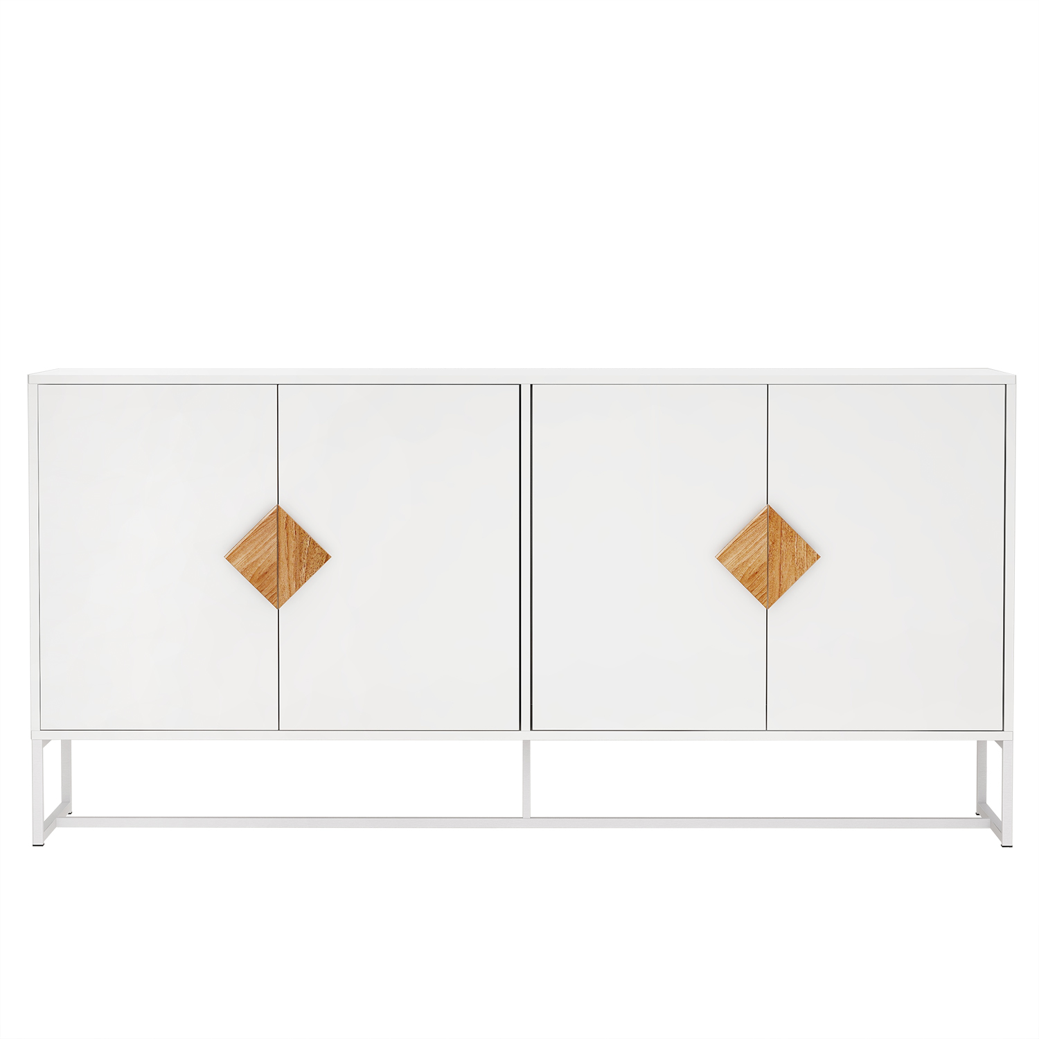 Solid wood special shape square handle design with 4 doors and double storage sideboard-CASAINC