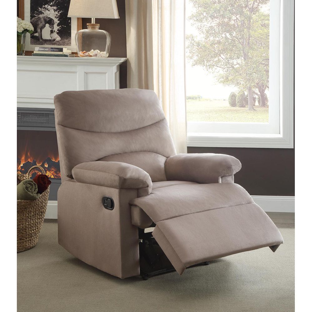 ACME Arcadia Recliner (Motion) in Light Brown Woven Fabric-CASAINC