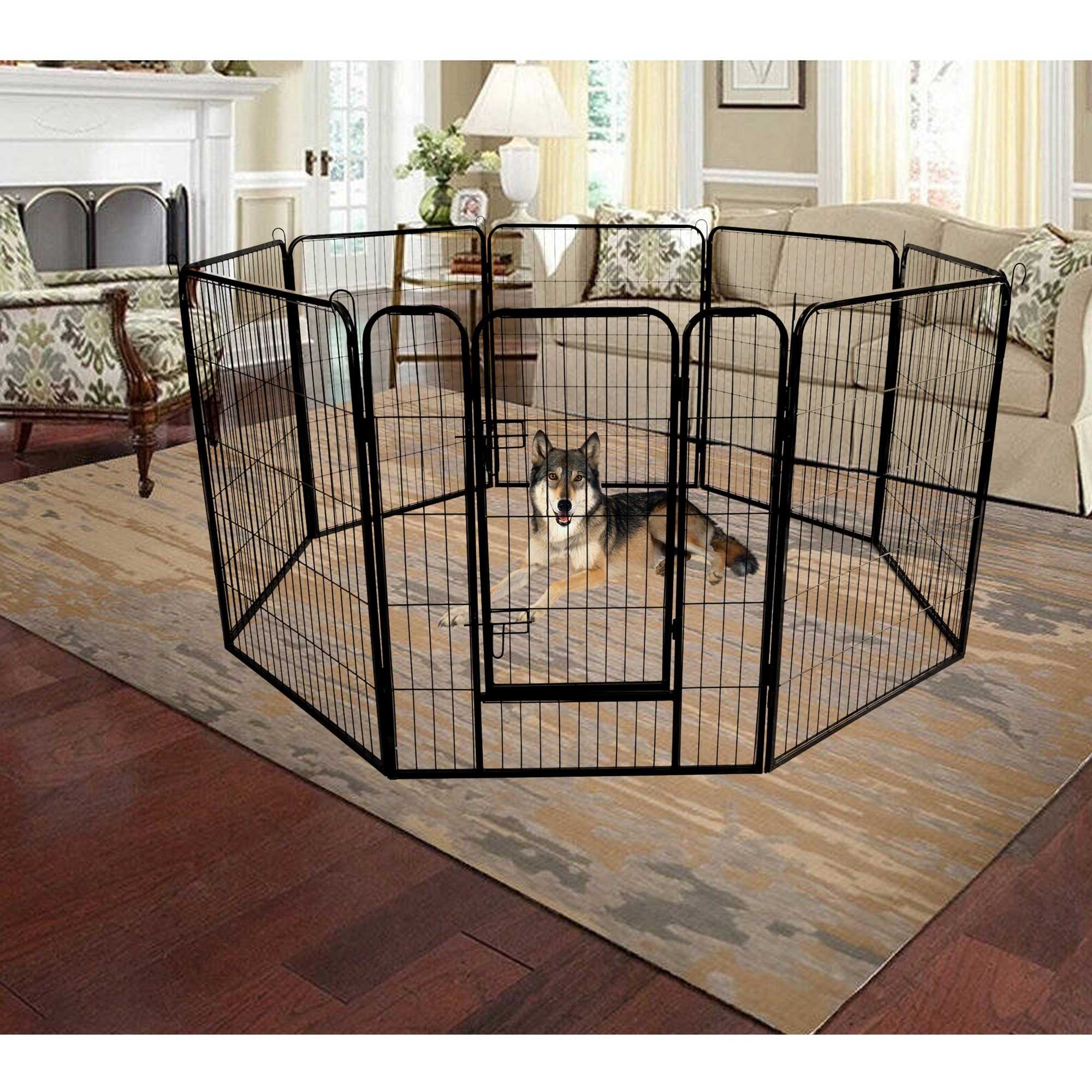 High Quality Wholesale Cheap Best Large Indoor Metal Puppy Dog Run Fence / Iron Pet Dog Playpen-CASAINC