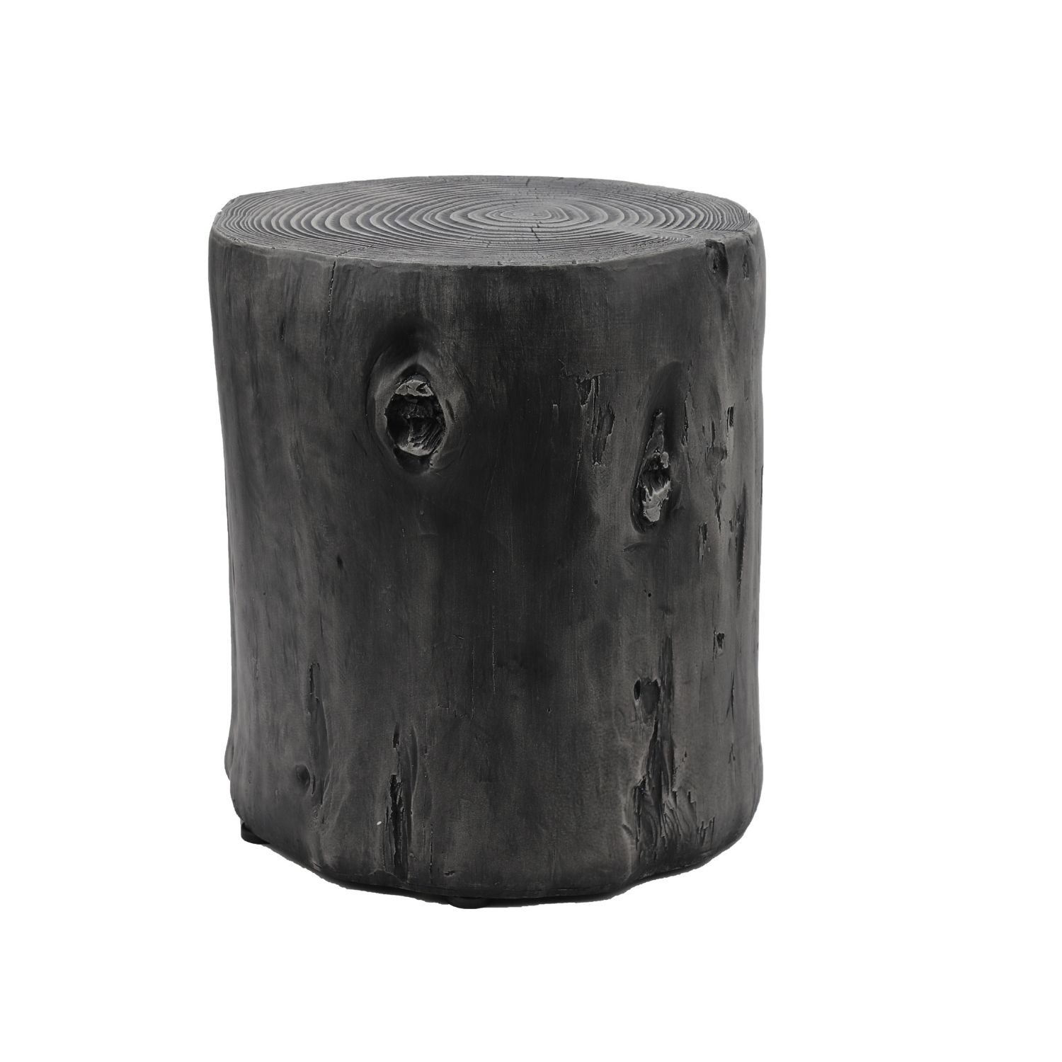 Outdoor Faux Wood Stump Side Table Coffee Table,Side table ,End Table Accent table Round Dark Grey