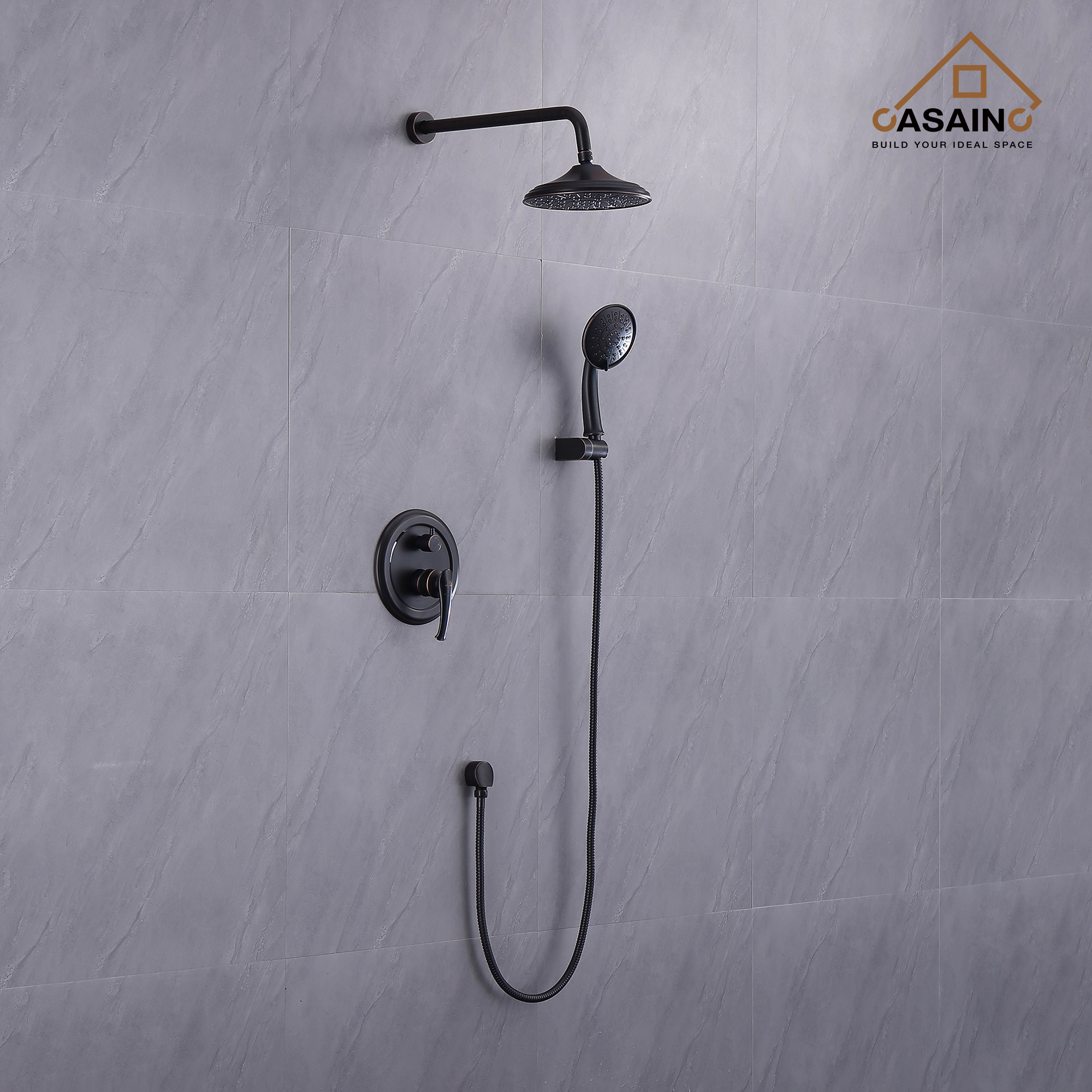 8.3inch Wall-mounted rain shower faucet with pressure balanced valve-CASAINC