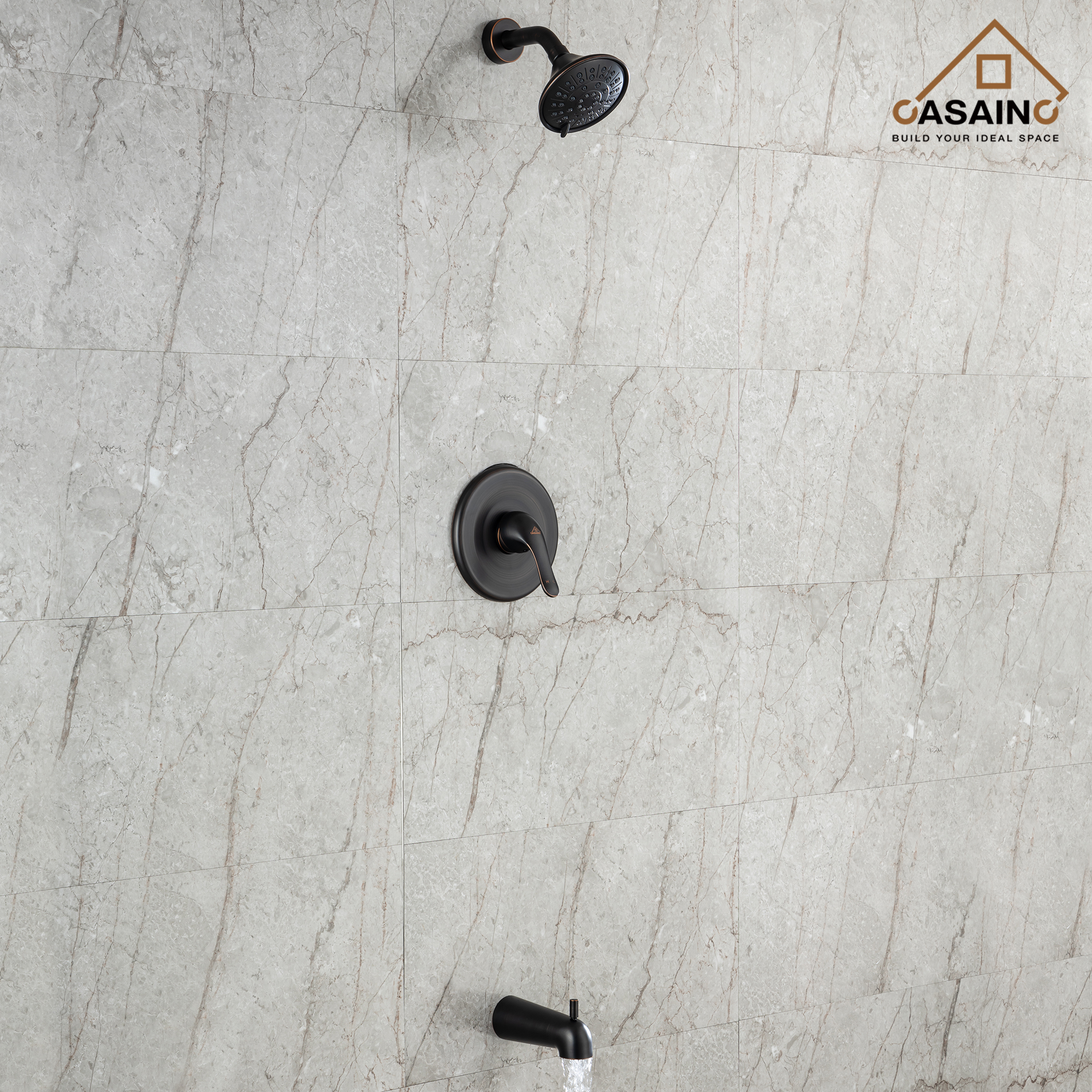 4.84inch Wall Mounted Shower trim kit with pressure balanced valve-CASAINC