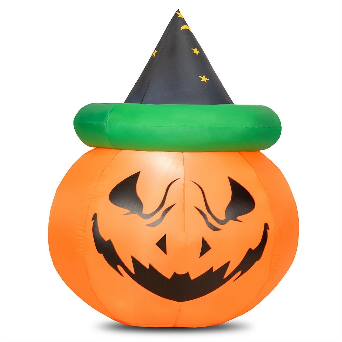 4 Ft Halloween Inflatable LED Pumpkin with Witch Hat-CASAINC