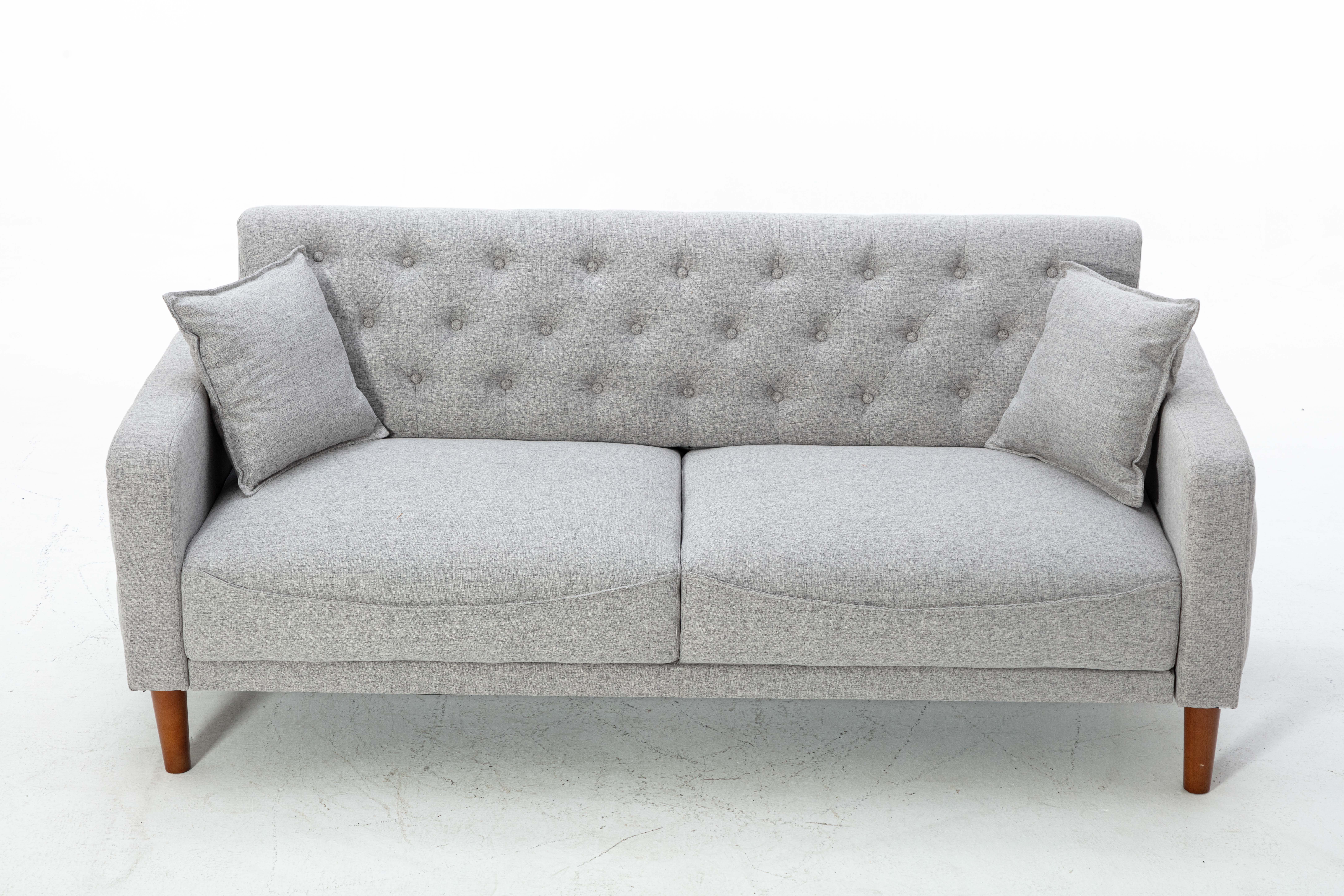 2047Grey linen sofa bed-CASAINC