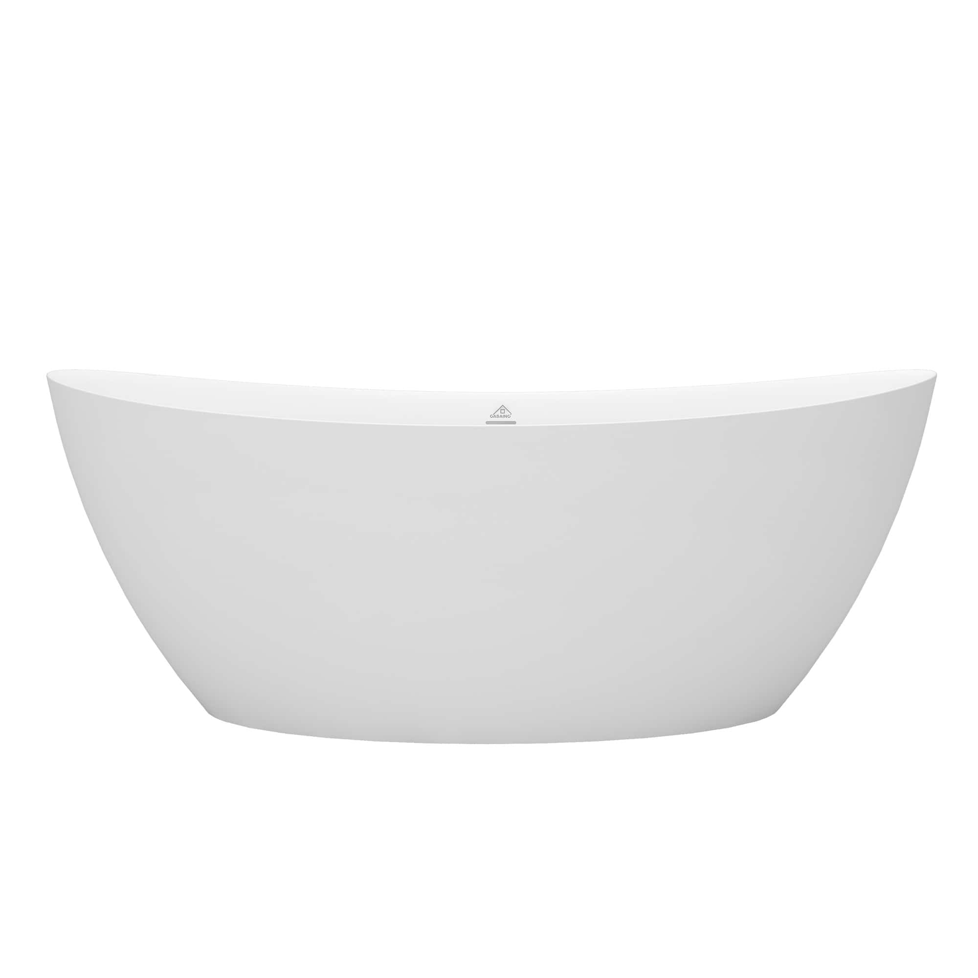 CASAINC 67 Inch Matte White Independent Double-headed Raised Solid Sur