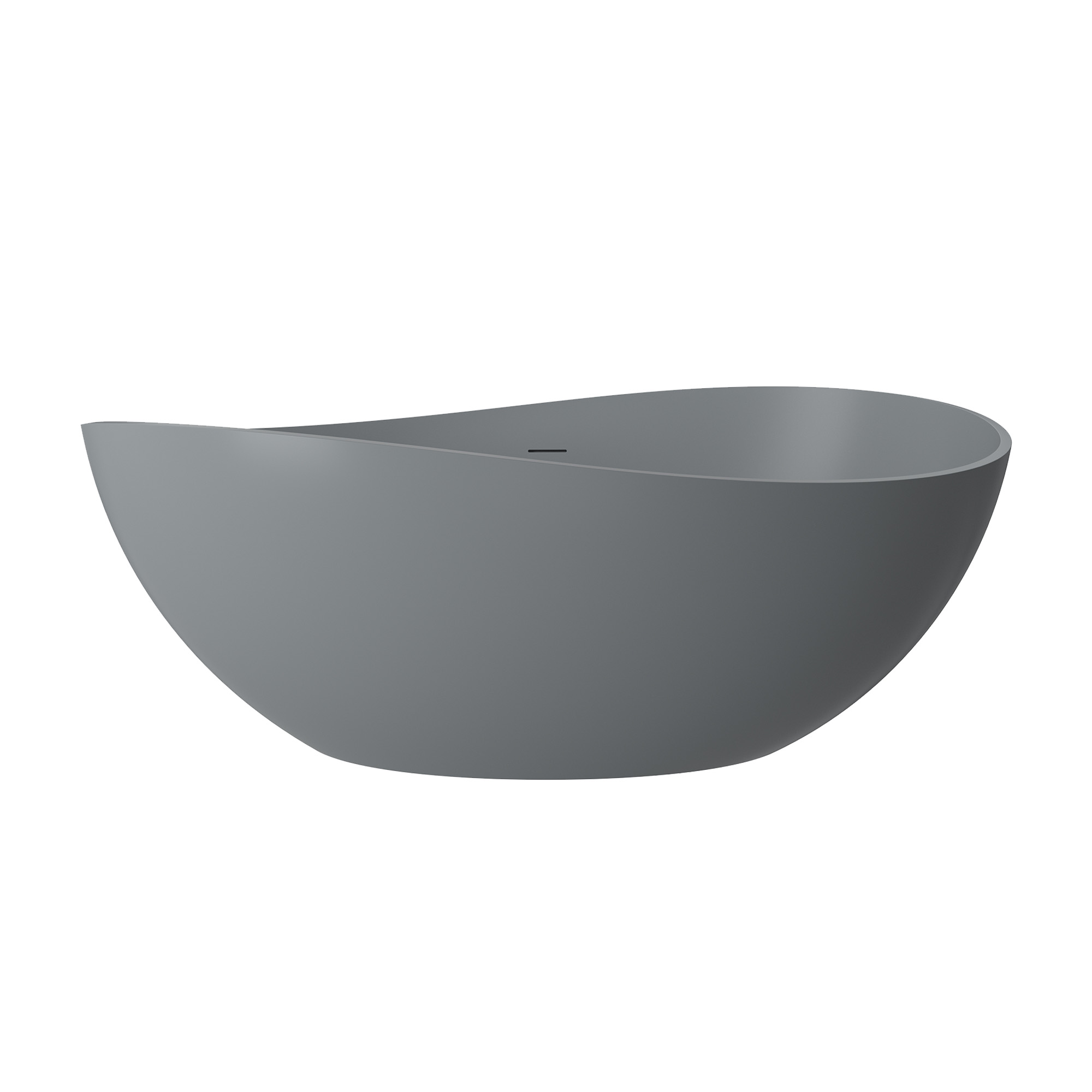 63" Solid Surface Freestanding Bathtub in (MatteBlack&Grey)