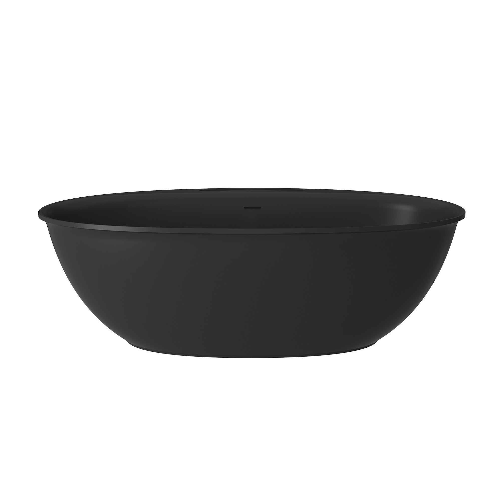 63/67" Stone Resin Freestanding Bathtubs in Matte Black, Oval Shaped Resin Bathtubs with Overflow and Drain, the Perfect Lengths and Sizes for Free Standing Bathtubs, Spa Like Atmosphere