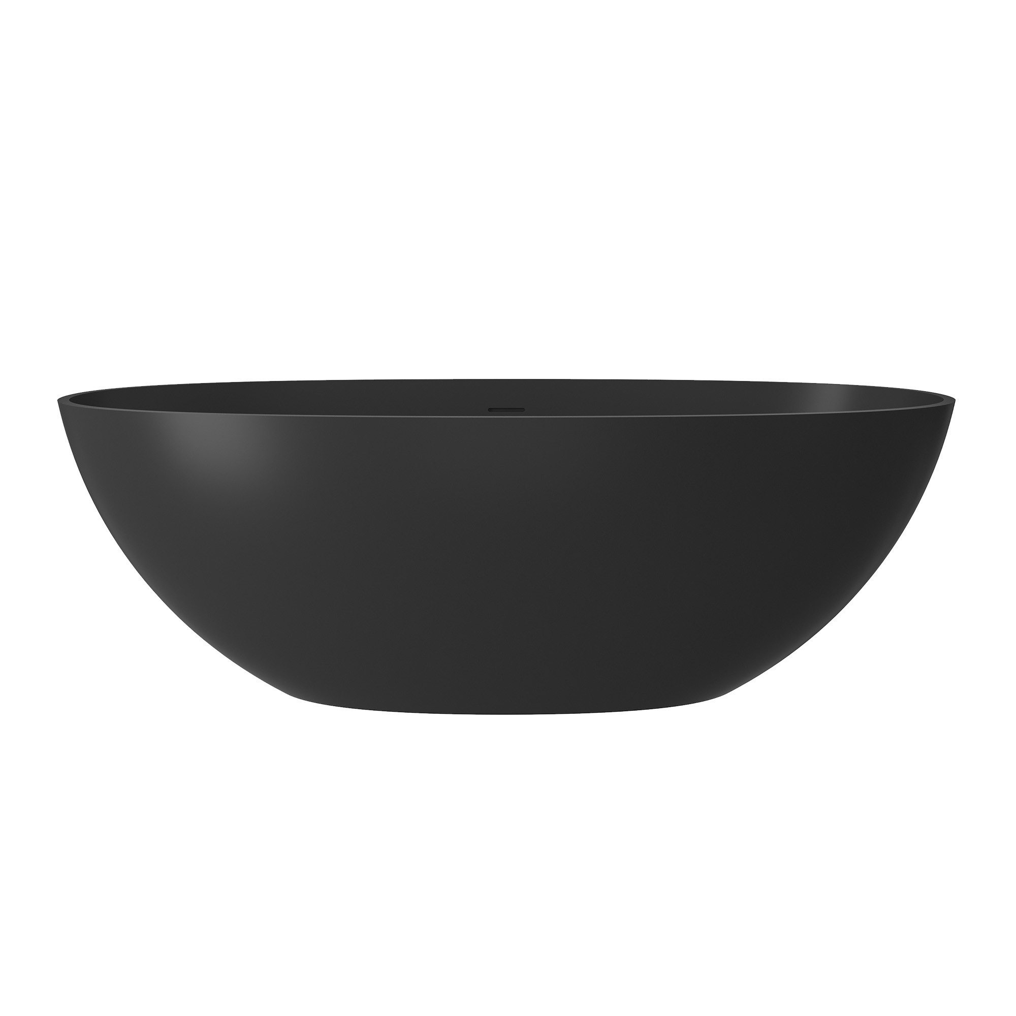 65" Solid Surface Freestanding Bathtub in (Matte Black& Grey)