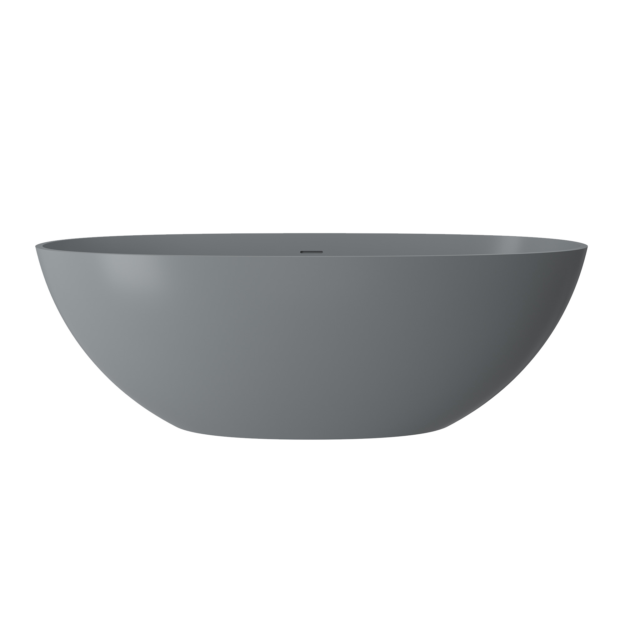 65" Solid Surface Freestanding Bathtub in (Matte Black& Grey)