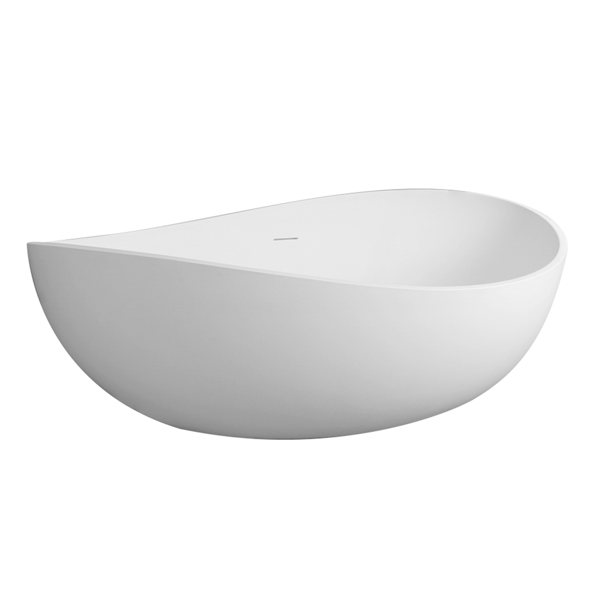 CASAINC 63" Solid Surface Freestanding Bathtub with Overflow and Drain, Matte Black, Matte Grey