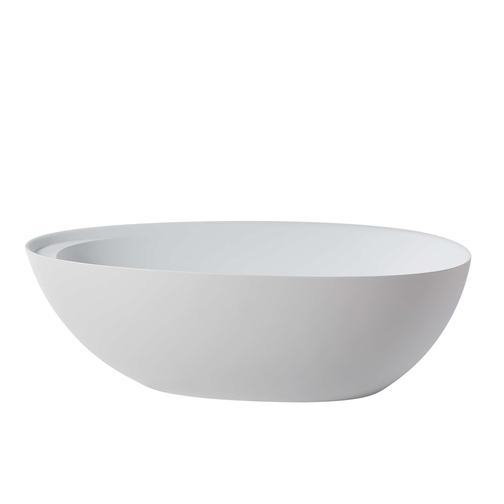CASAINC 67" Solid Surface Freestanding Bathtub,Egg Shell Shaped Stone Resin Freestanding Tubs with Overflow and  Drain, Matte Black, Matte Grey, Matte White