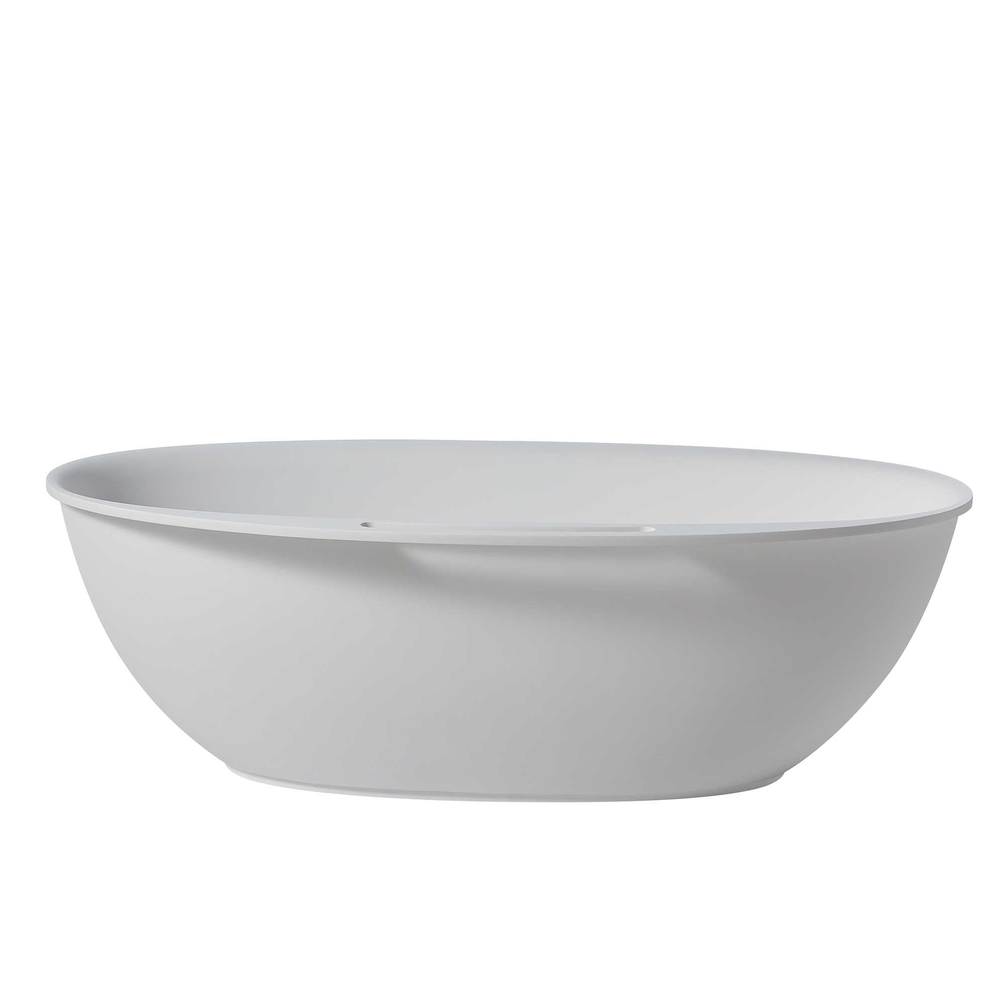 CASAINC 63" Solid Surface Freestanding Bathtub,Oval Shaped Stone Resin Freestanding Tubs with Overflow and  Drain, Matte Black, Matte Grey, Matte White