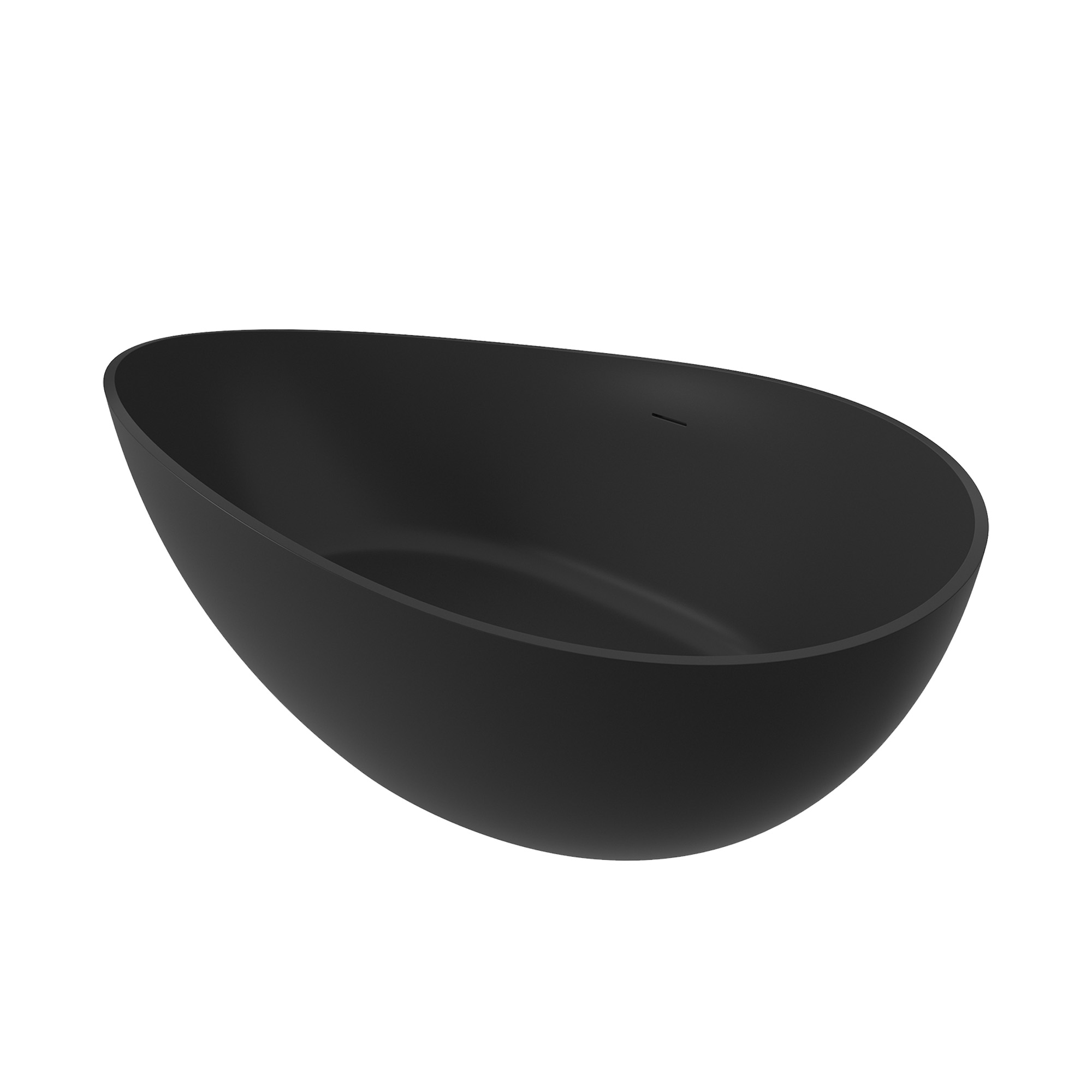 63" Solid Surface Freestanding Bathtub in (MatteBlack&Grey)