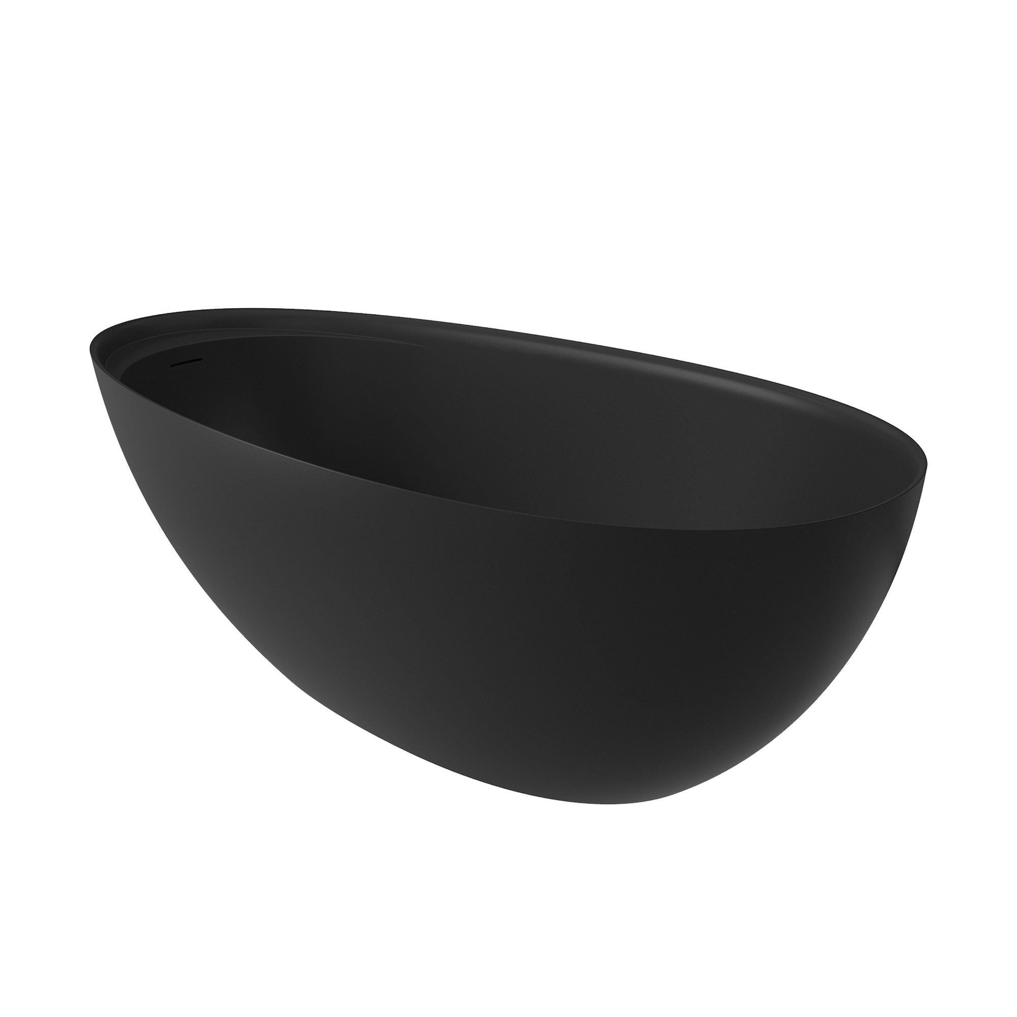 67" Solid Surface Freestanding Bathtub in (Matte Black& Grey)
