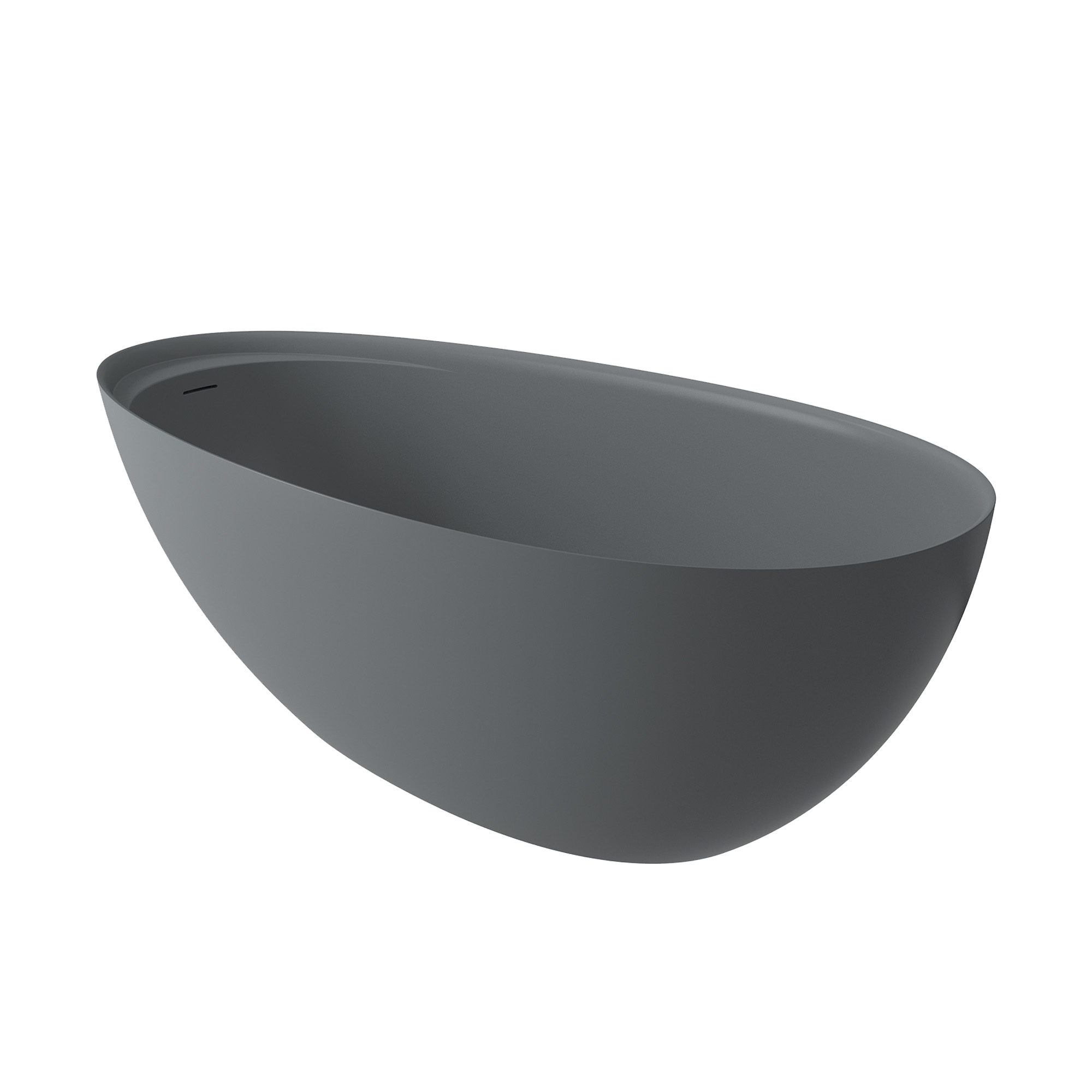 67" Solid Surface Freestanding Bathtub in (Matte Black& Grey)