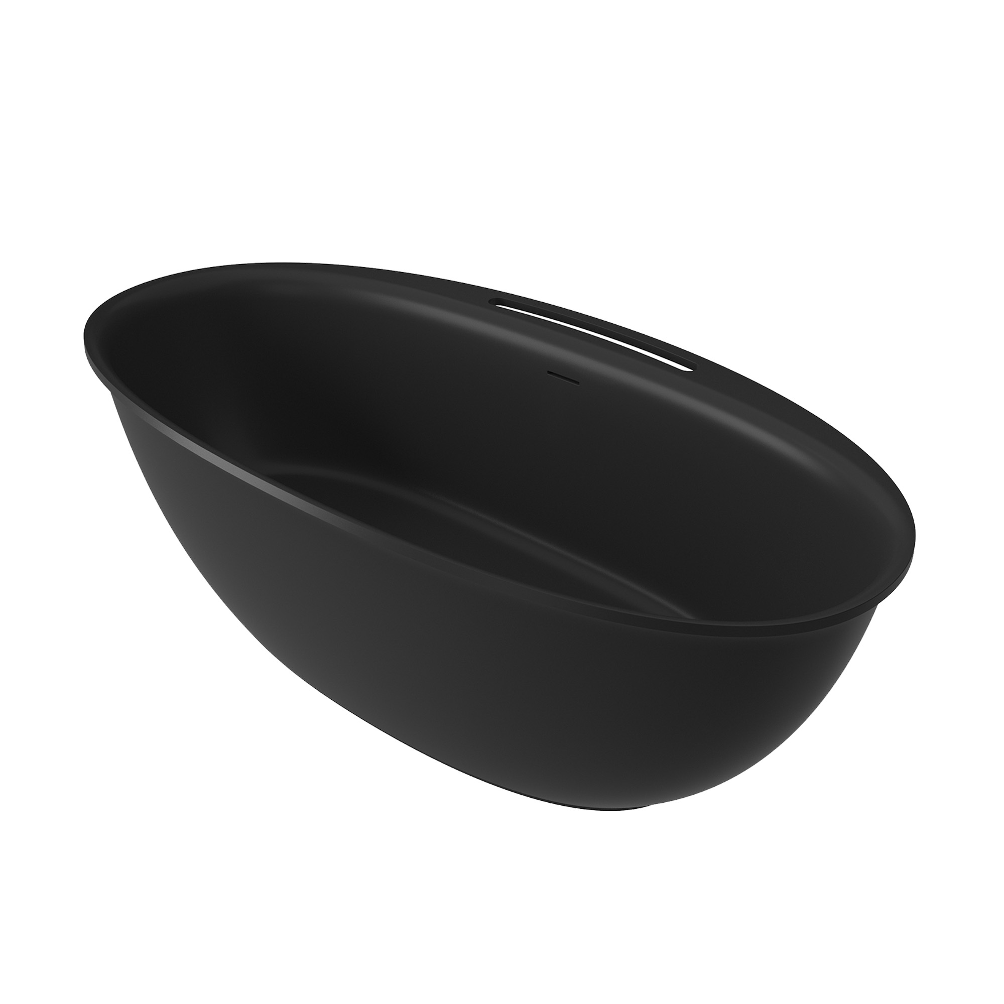 63" Solid Surface Freestanding Bathtub in Matte Black