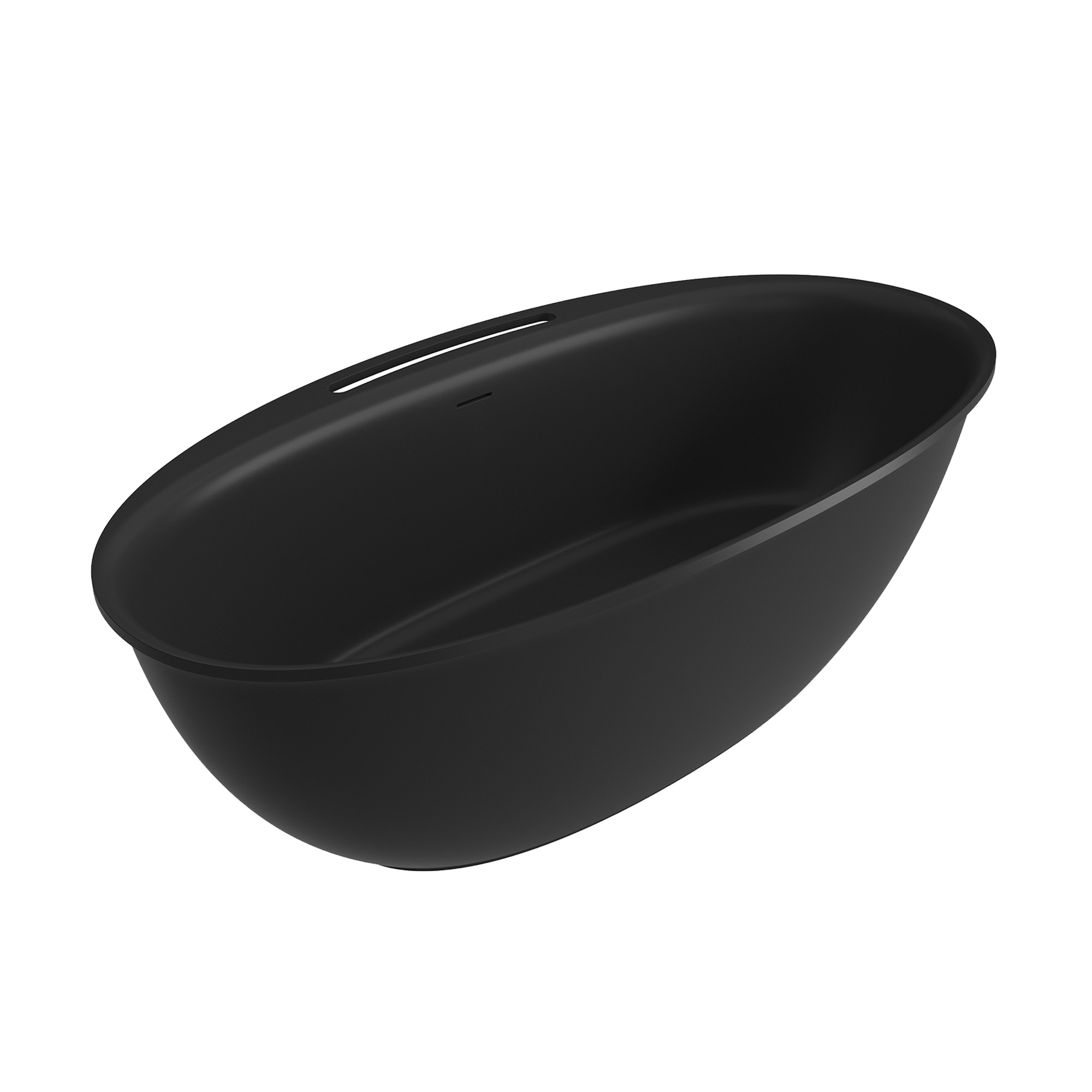 63" Solid Surface Freestanding Bathtub in Matte Black