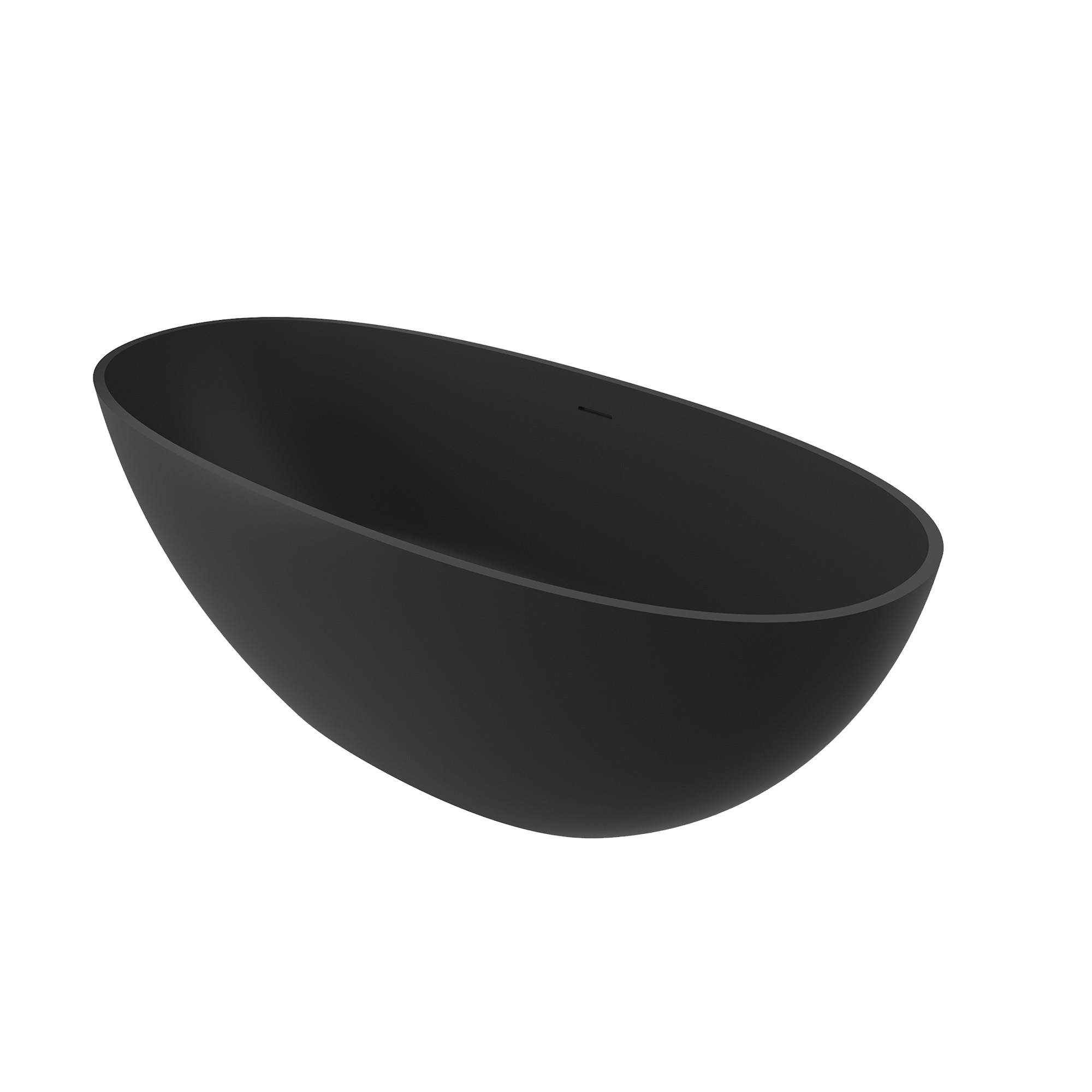 65" Solid Surface Freestanding Bathtub in (Matte Black& Grey)