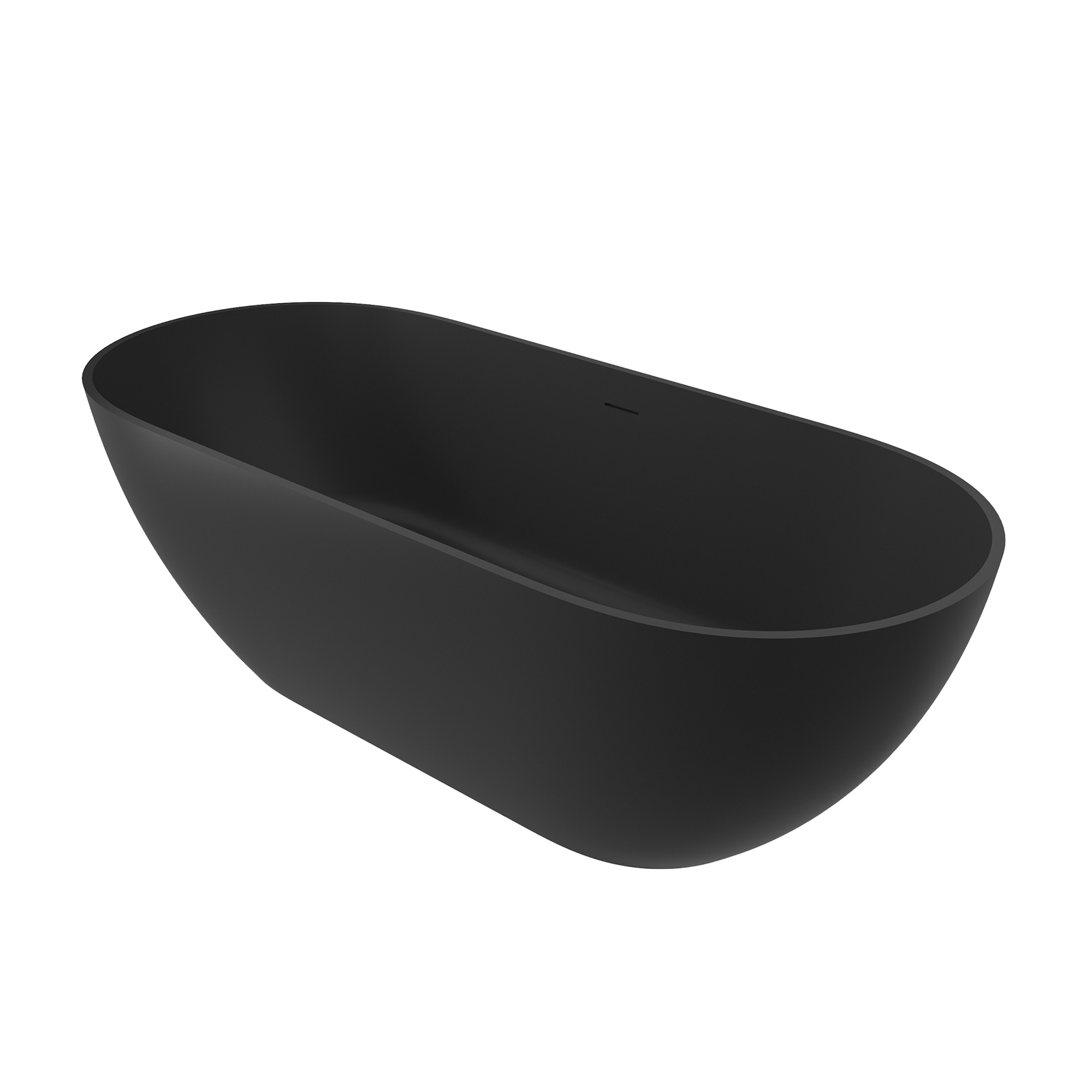 59"/69"Solid Surface Freestanding Bathtub in (Matte Black& Grey)