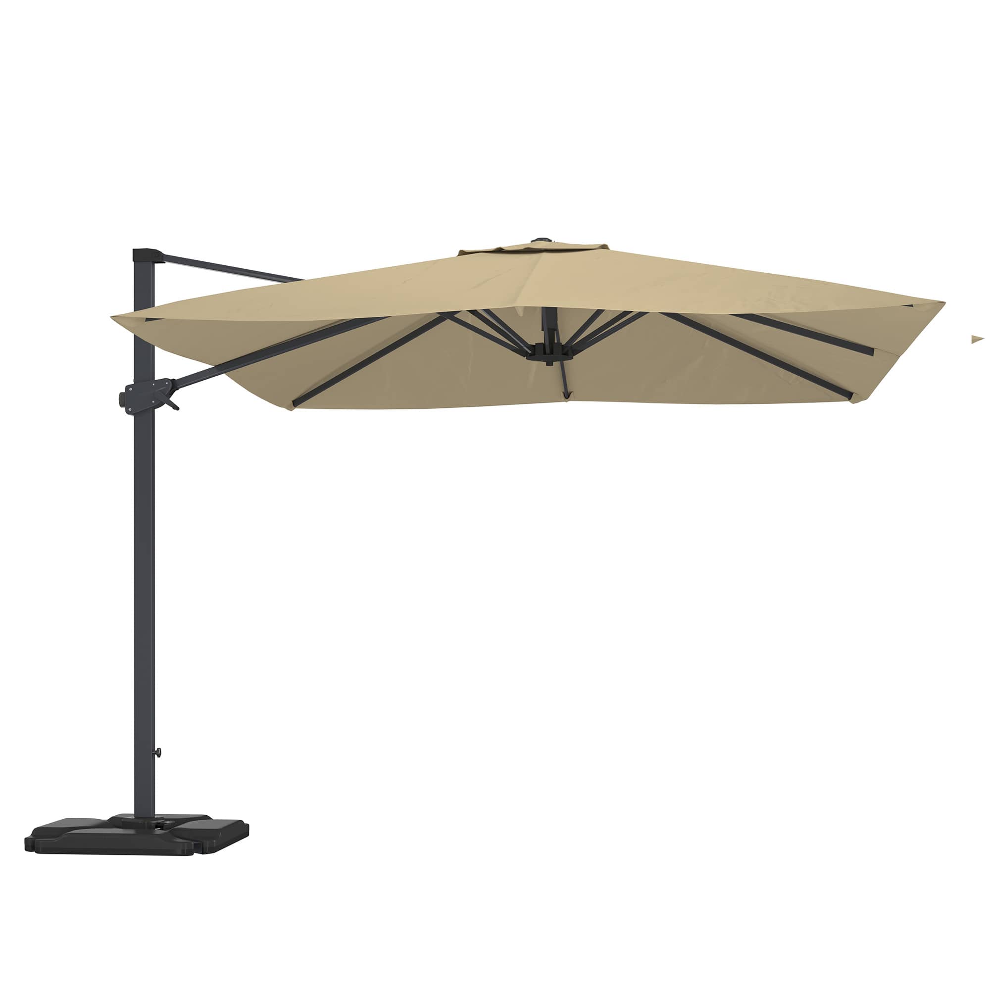 10FT Square Cantilever Patio Umbrella (with Base)