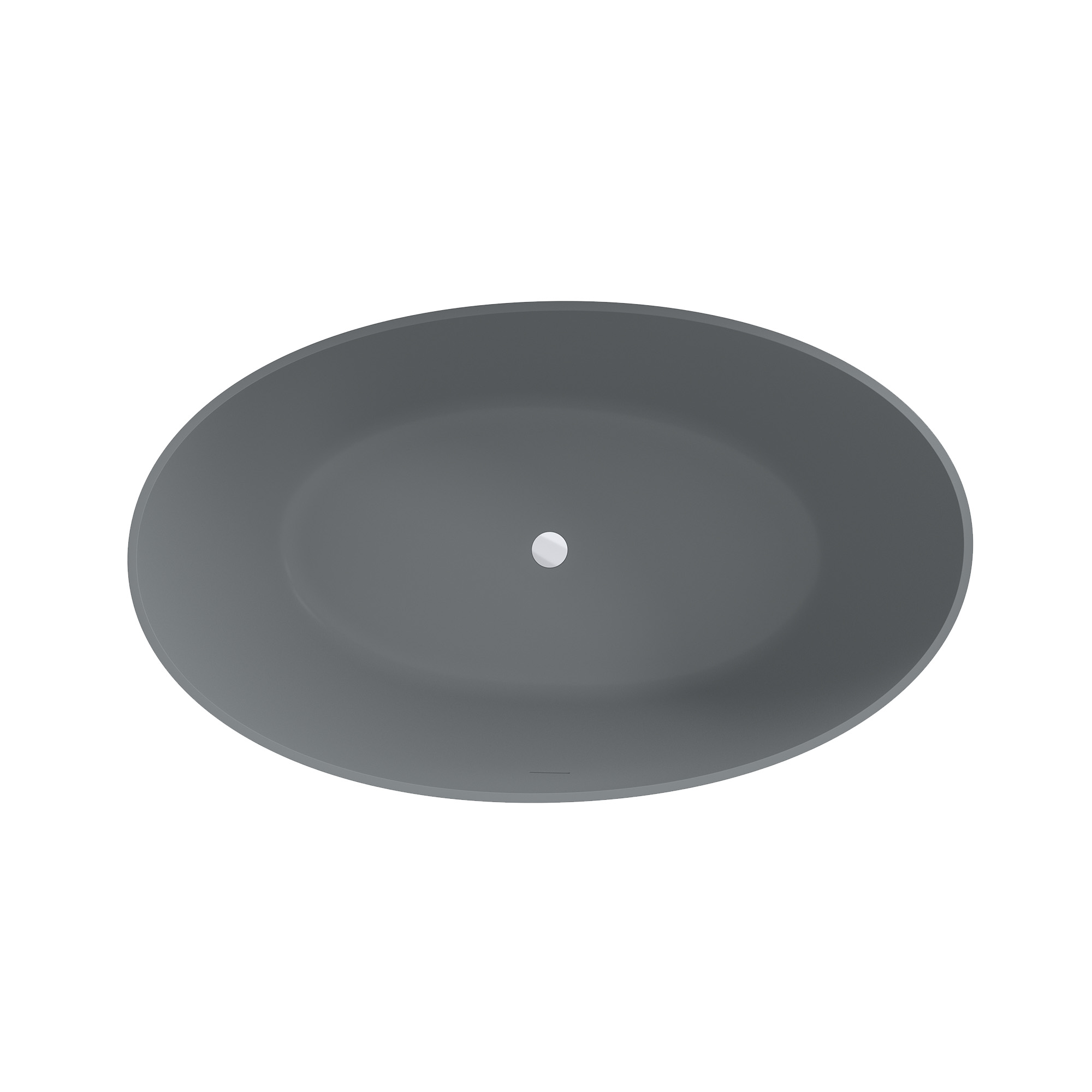 63" Solid Surface Freestanding Bathtub in (MatteBlack&Grey)
