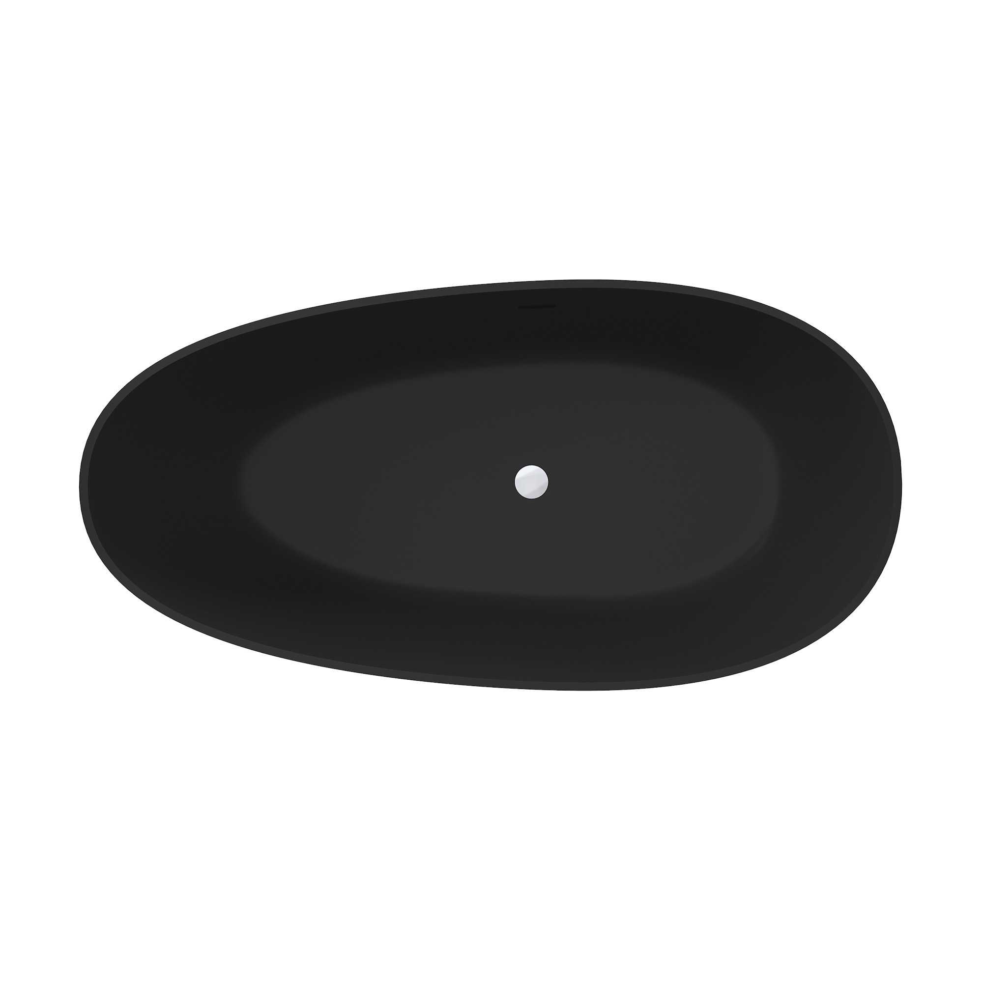 59" Solid Surface Freestanding Bathtub in (Matte Black& Grey)