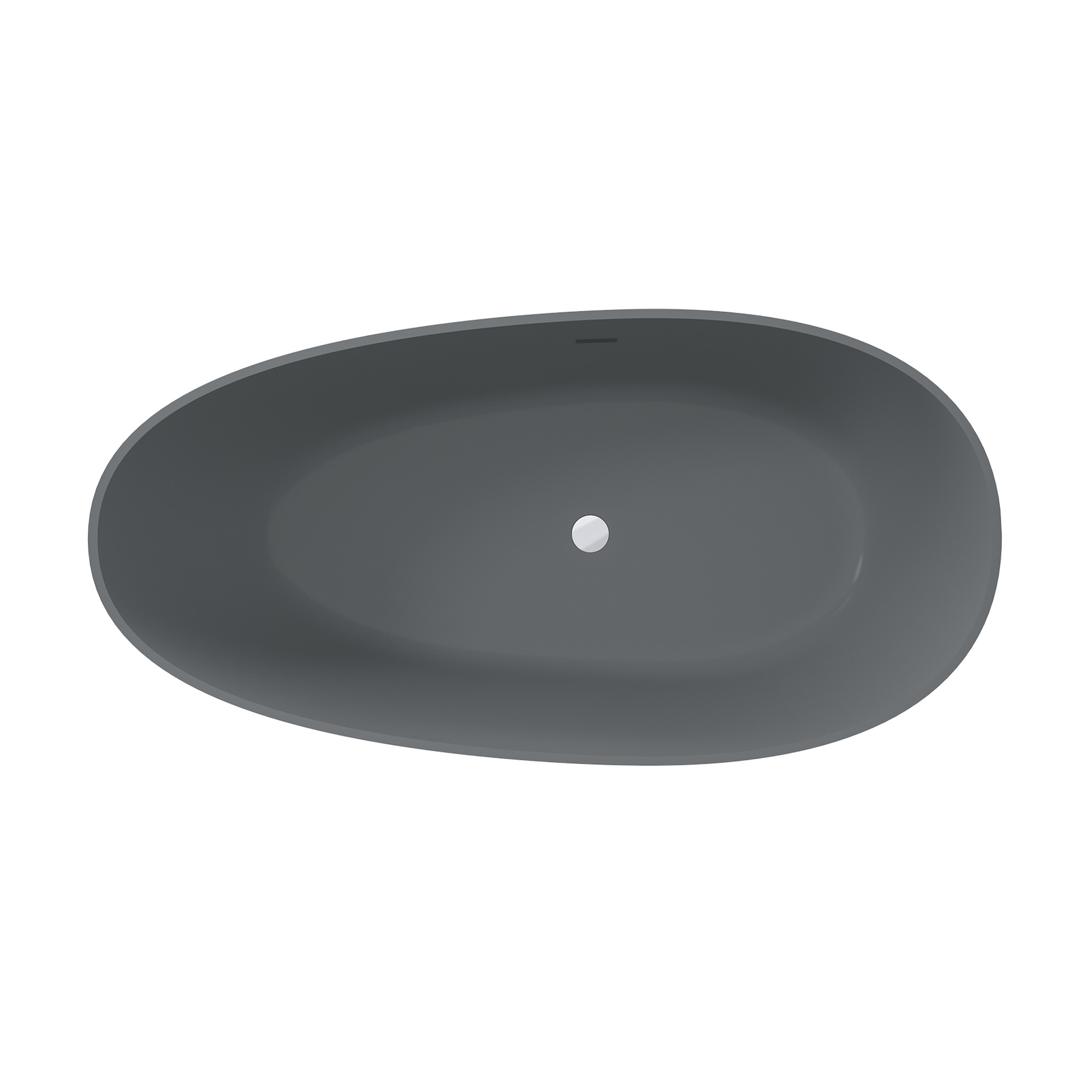 59" Solid Surface Freestanding Bathtub in (Matte Black& Grey)