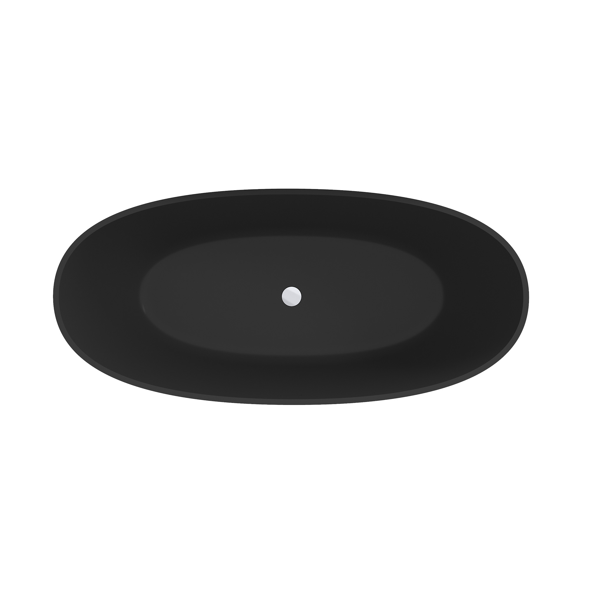 65" Solid Surface Freestanding Bathtub in (Matte Black& Grey)