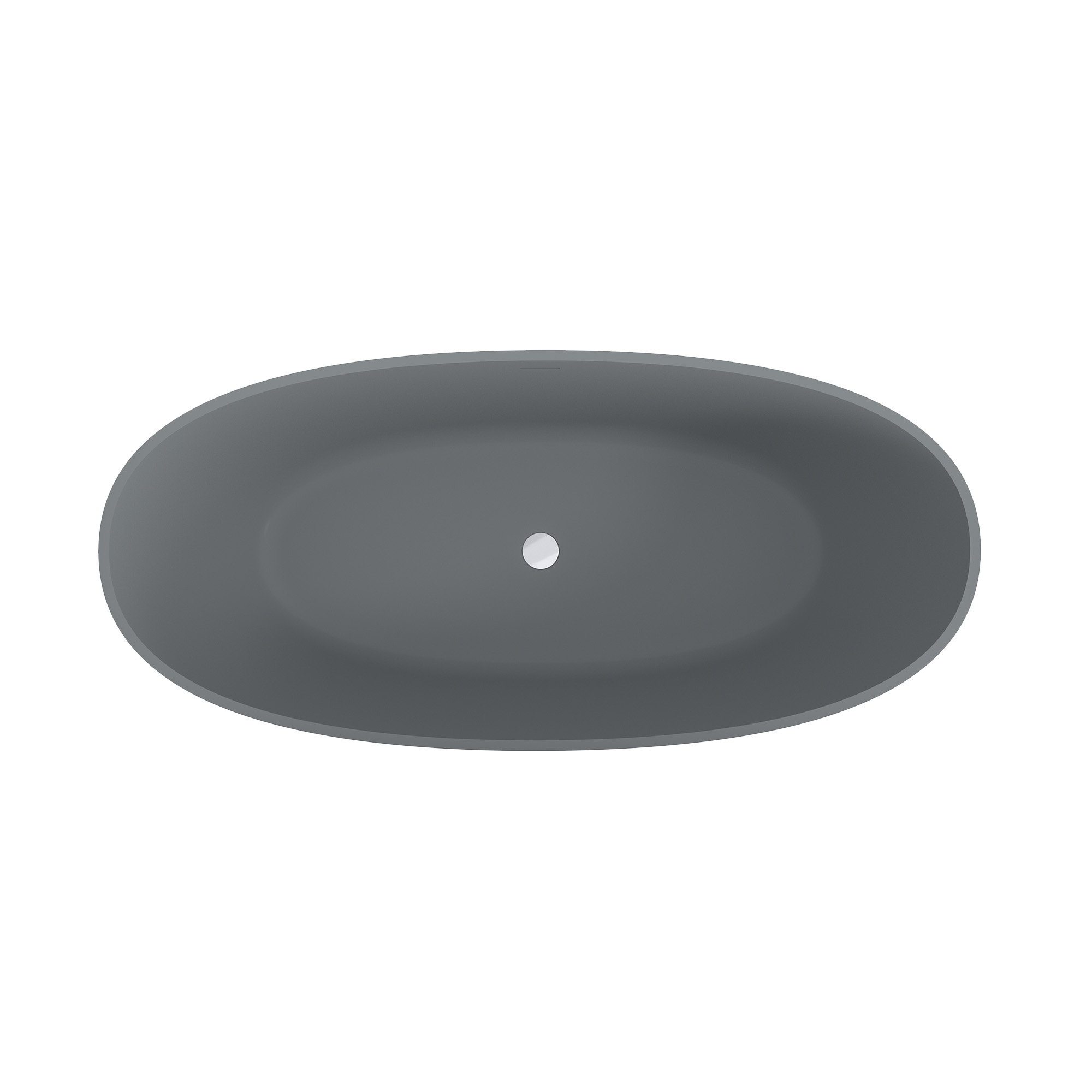 65" Solid Surface Freestanding Bathtub in (Matte Black& Grey)