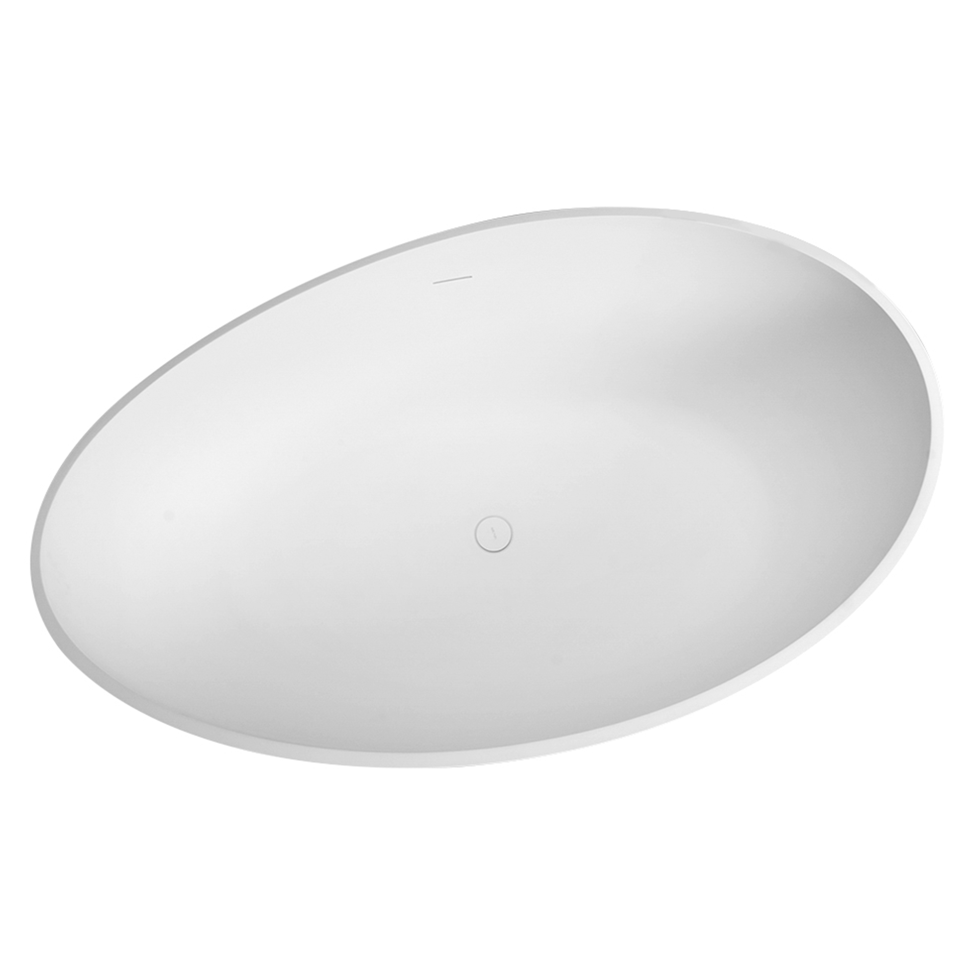 CASAINC 63" Solid Surface Freestanding Bathtub with Overflow and Drain, Matte Black, Matte Grey