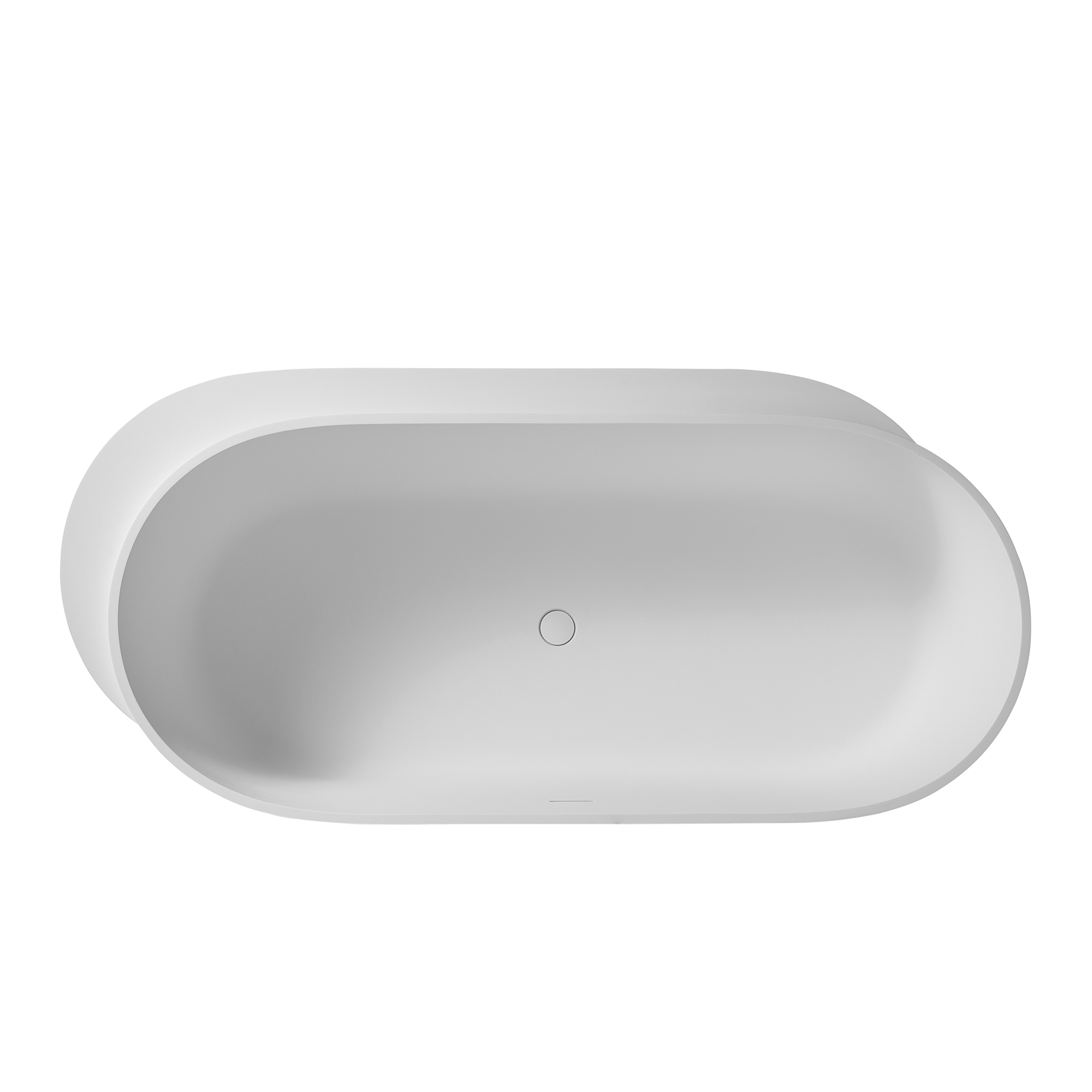 CASAINC 71" Solid Surface Freestanding Bathtub,Oval shape Stone Resin Freestanding Tubs with Overflow and  Drain, Matte White