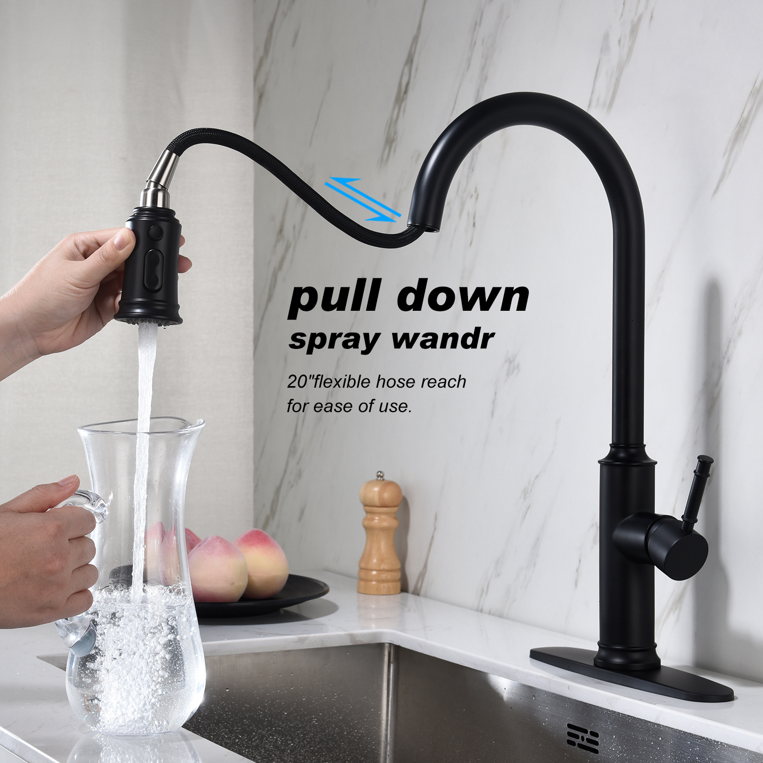 Kitchen Faucet with Pull Out Spraye-CASAINC