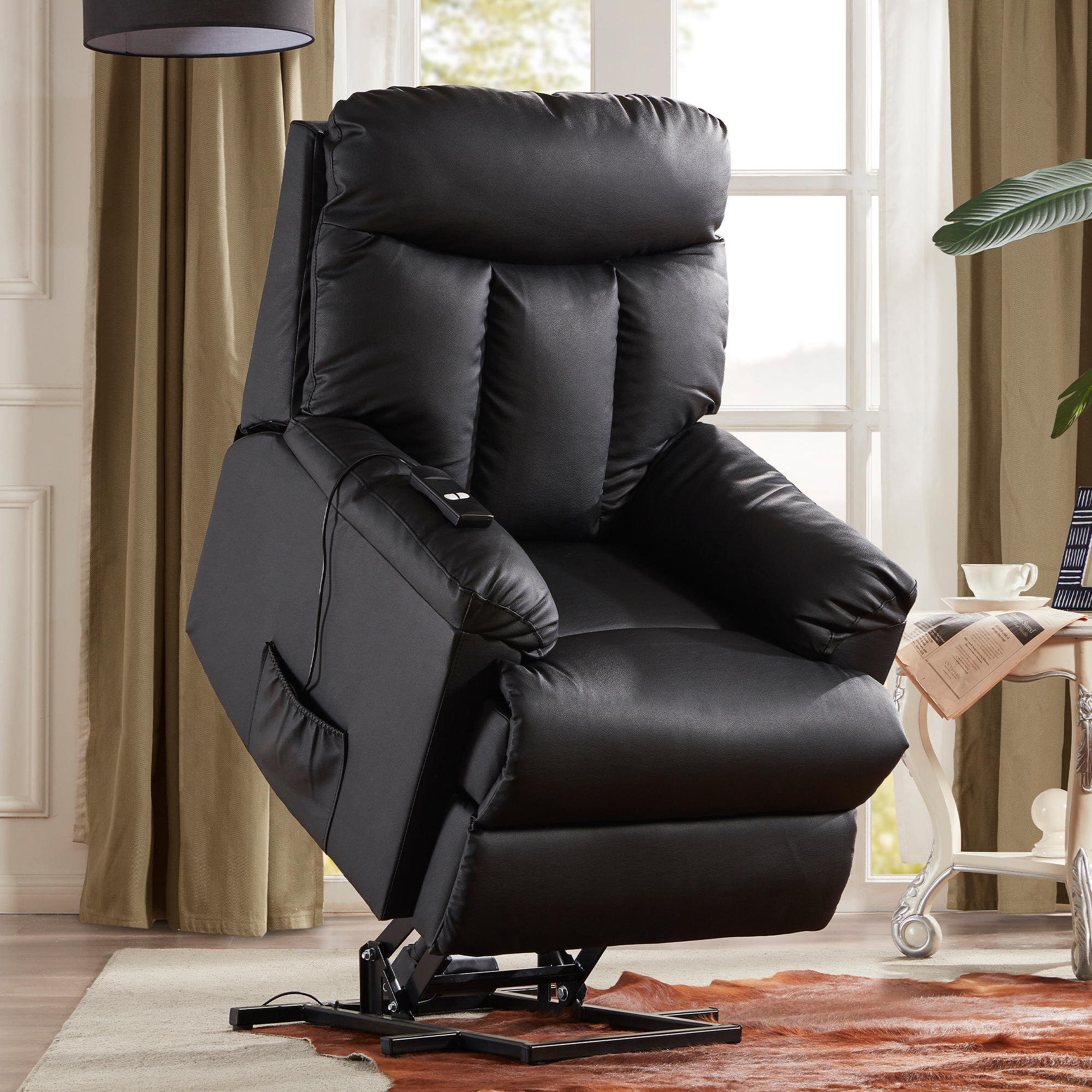 Orisfur. Lift Chair and Power PU Leather Living Room Heavy Duty Reclining Mechanism-CASAINC
