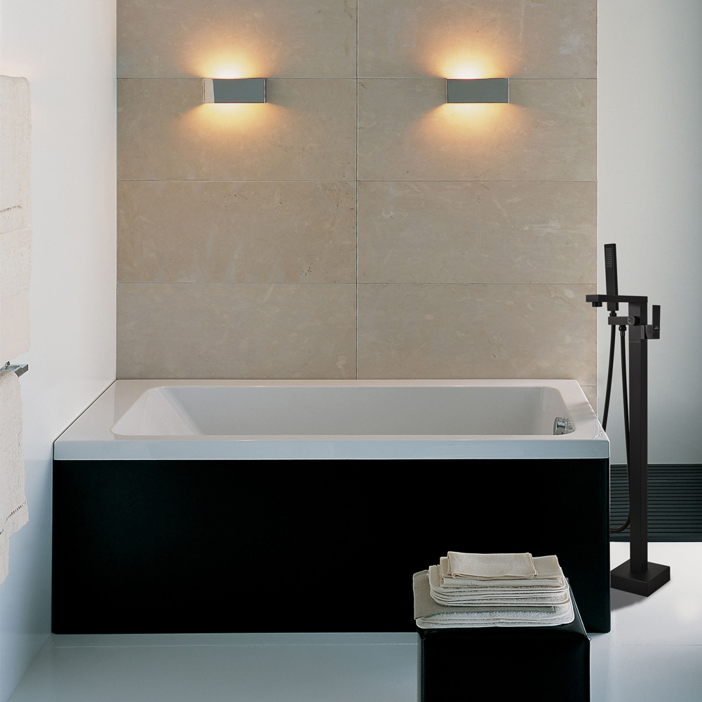 Casainc Freestanding 1-Handle Bathtub Faucet with Handheld Shower (Matte Black)-CASAINC