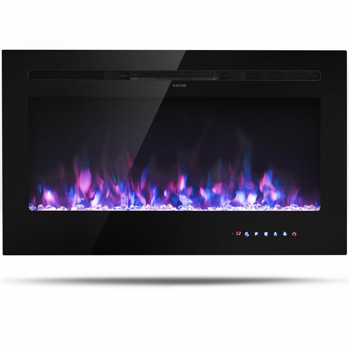 36" Wall Mounted Ultra thin Electric Fireplace with Touch Screen and Timer-CASAINC